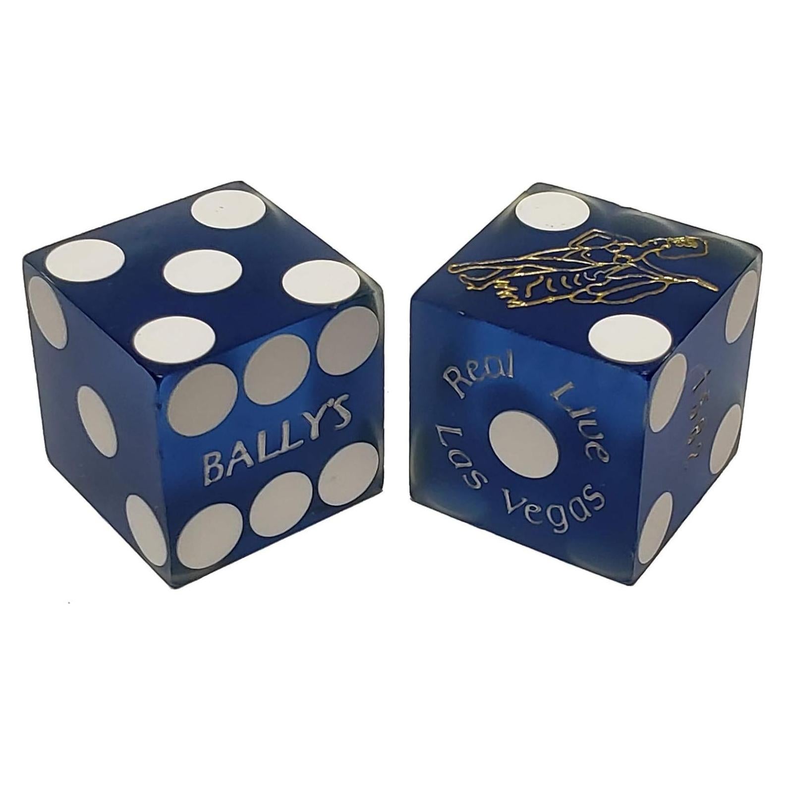 Dados de Craps Auténticos Bally's Azul Frosted - 19mm