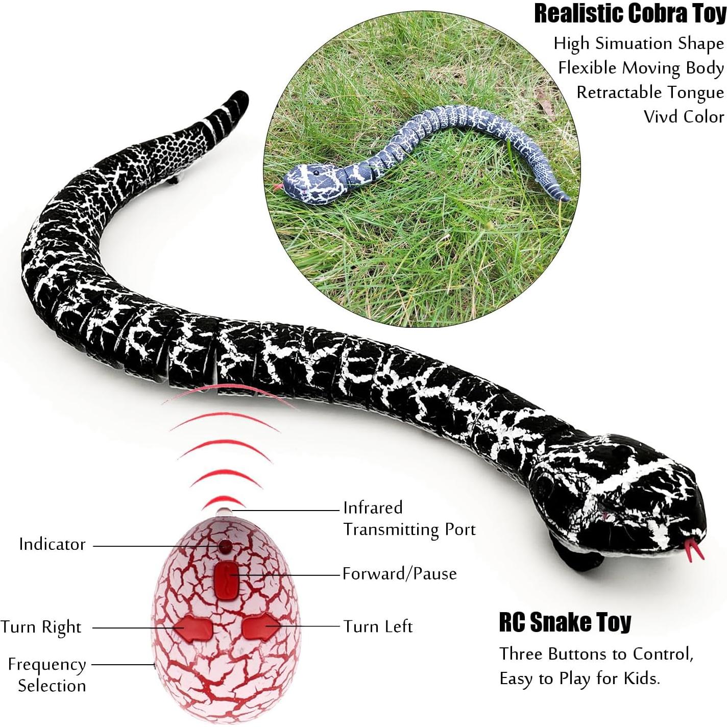 Serpiente RC Realista Control Remoto Yingmate 40 cm Negro