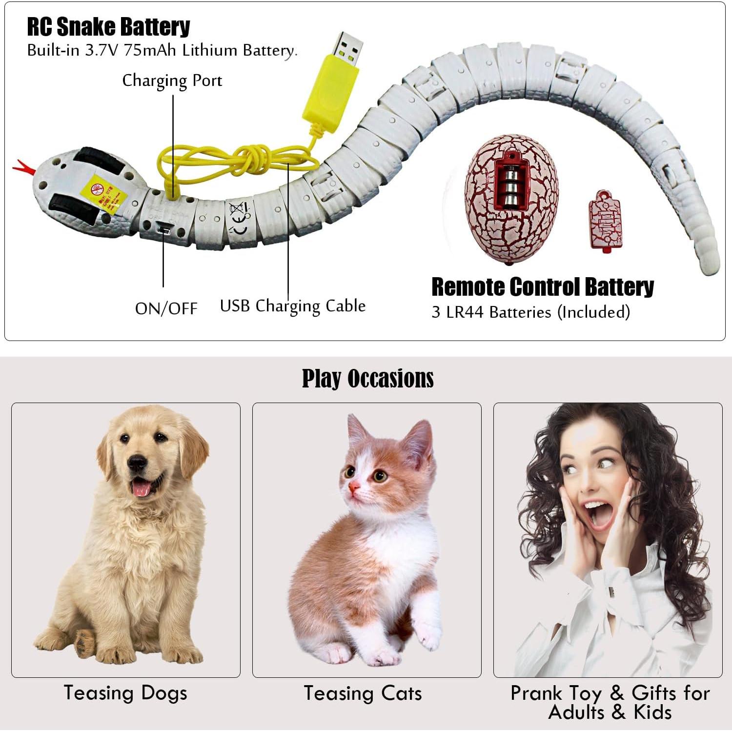 Serpiente RC Realista Control Remoto Yingmate 40 cm Negro