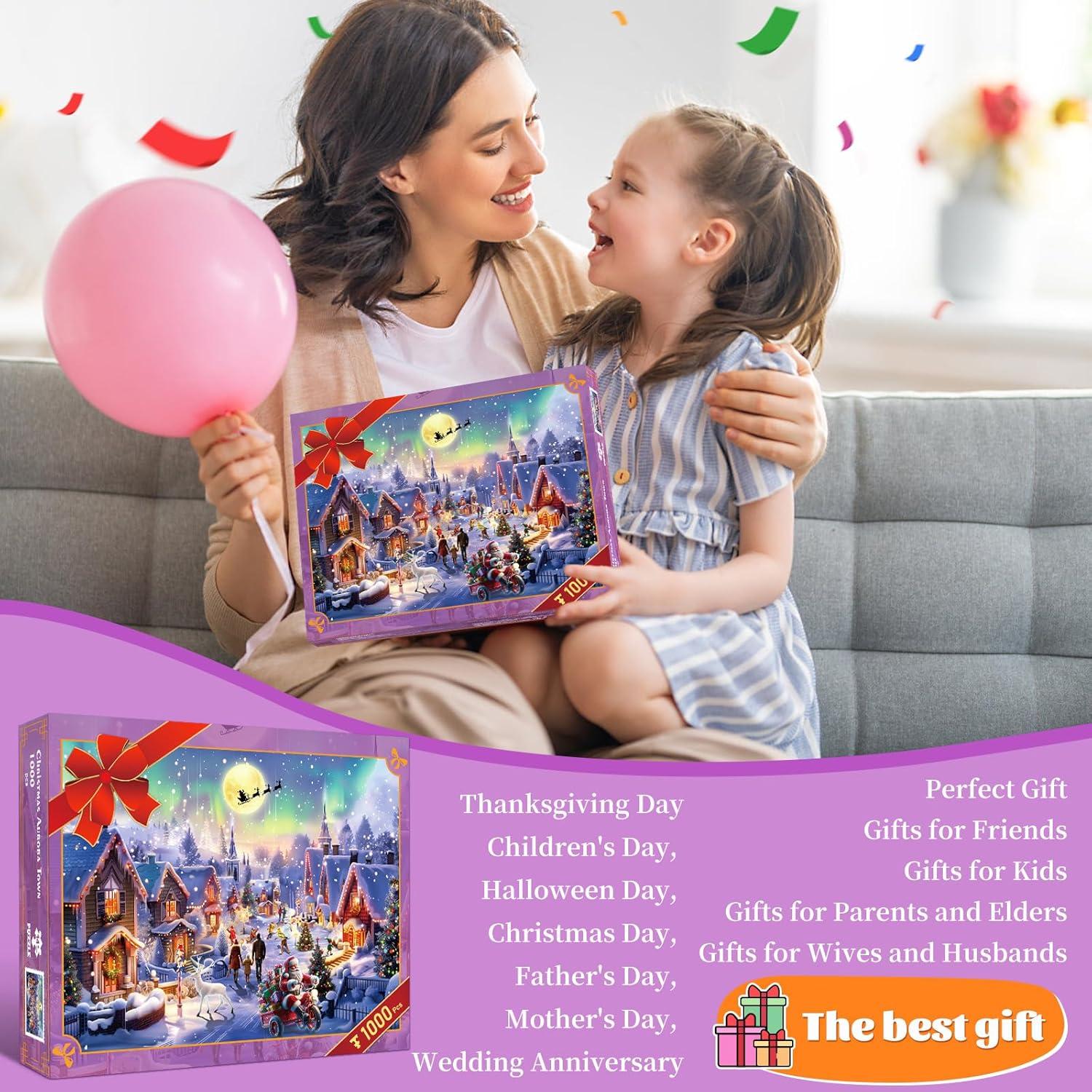 Rompecabezas 1000 piezas TangMosaic Auroras Boreales Navidad