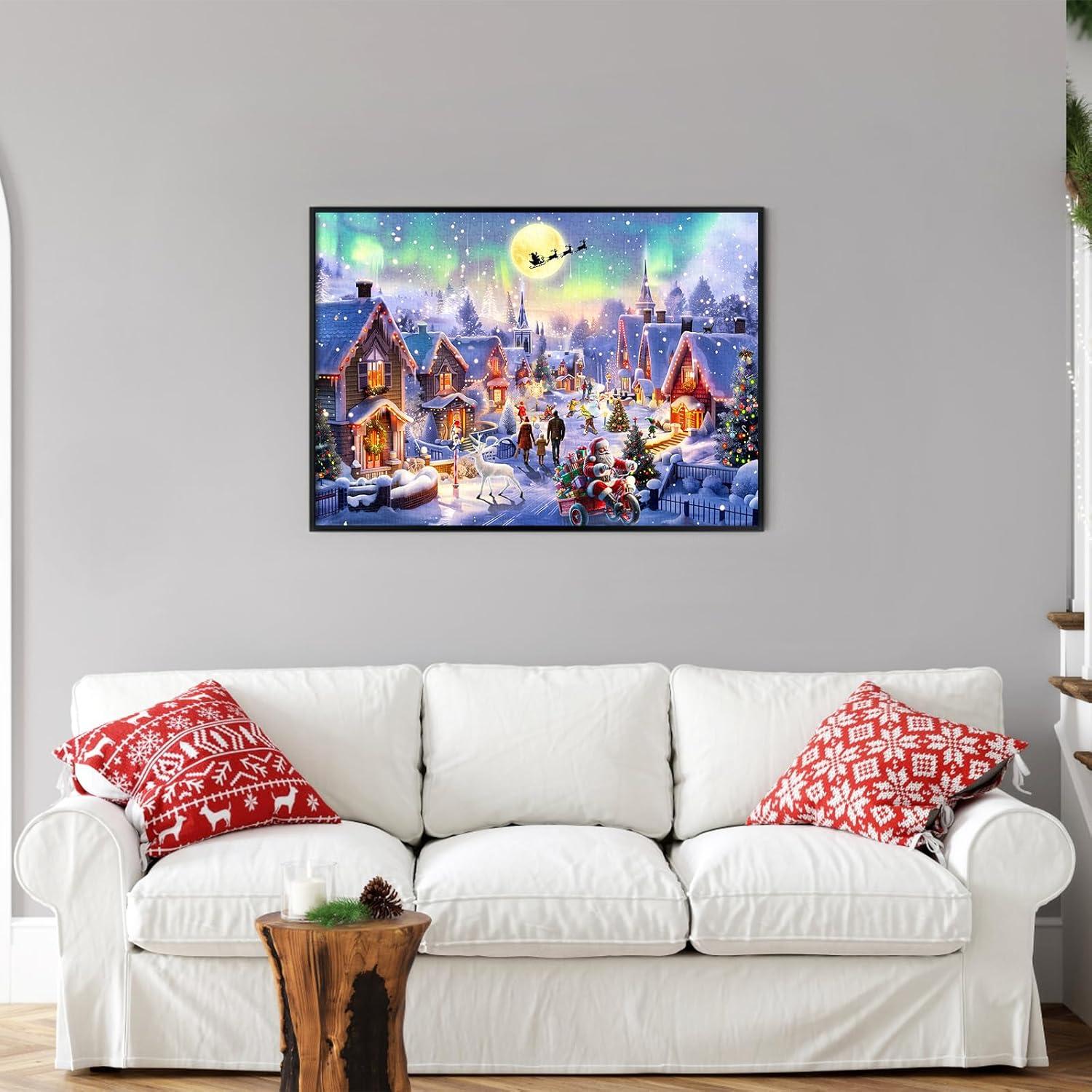 Rompecabezas 1000 piezas TangMosaic Auroras Boreales Navidad