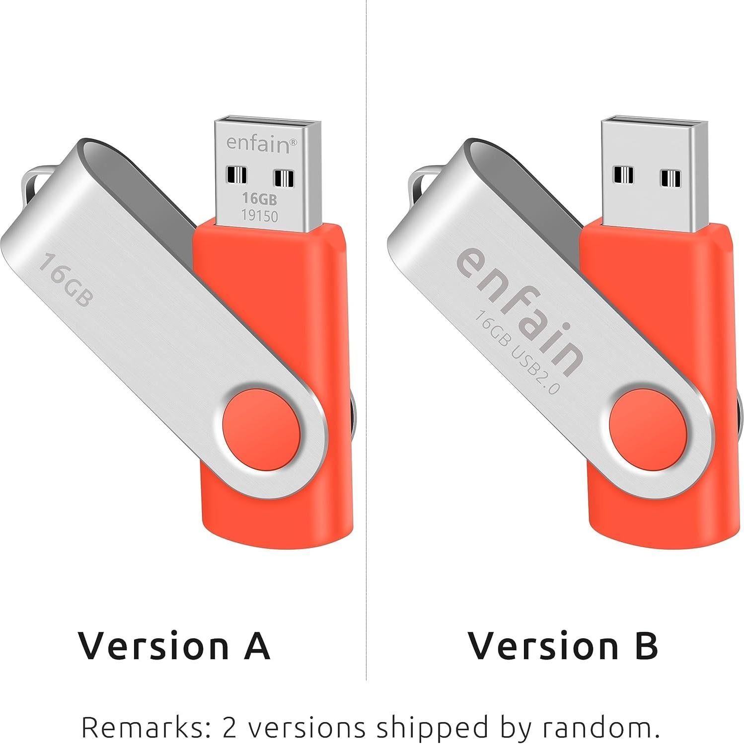 Pendrives USB 2.0 Enfain 10 Unidades 128MB Multicolor Giratorio