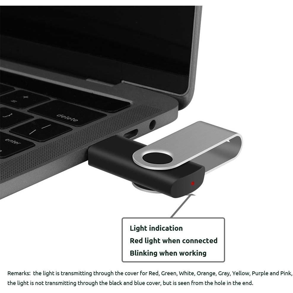 Pendrives USB 2.0 Enfain 10 Unidades 128MB Multicolor Giratorio