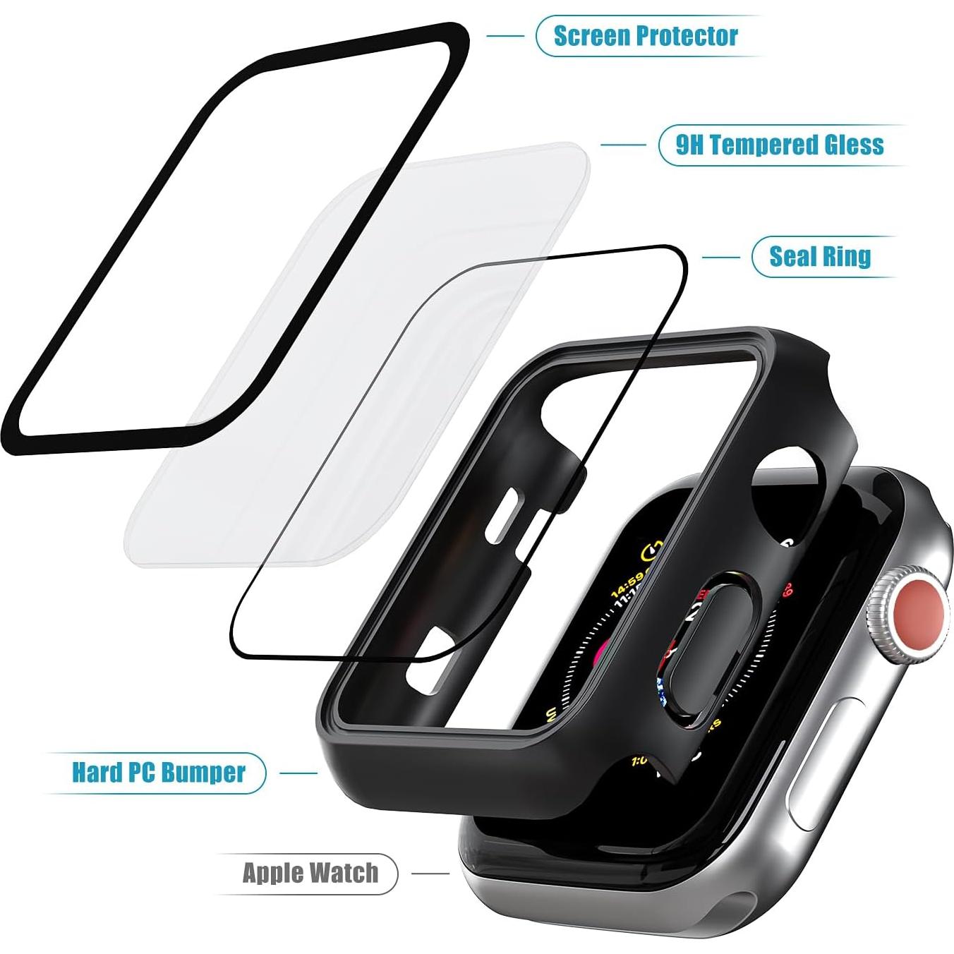 Funda Protectora para Apple Watch 38mm Foamia - Negro Duro