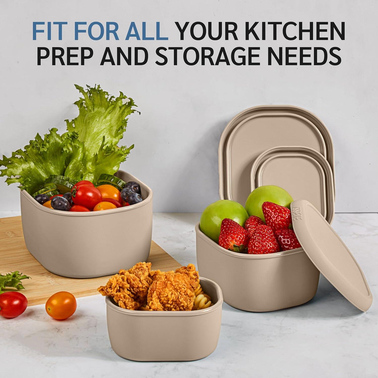 Set de 6 Recipientes de Almacenamiento de Silicona ISSEVE 1000ml