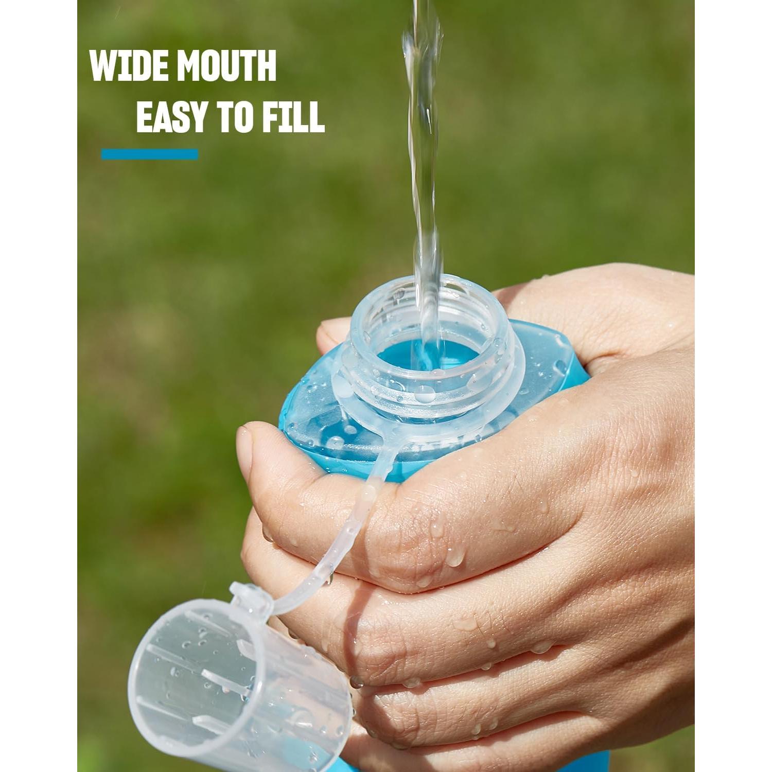 Chaleco de Correr Zelvot con Botella Colapsable 500ml Azul