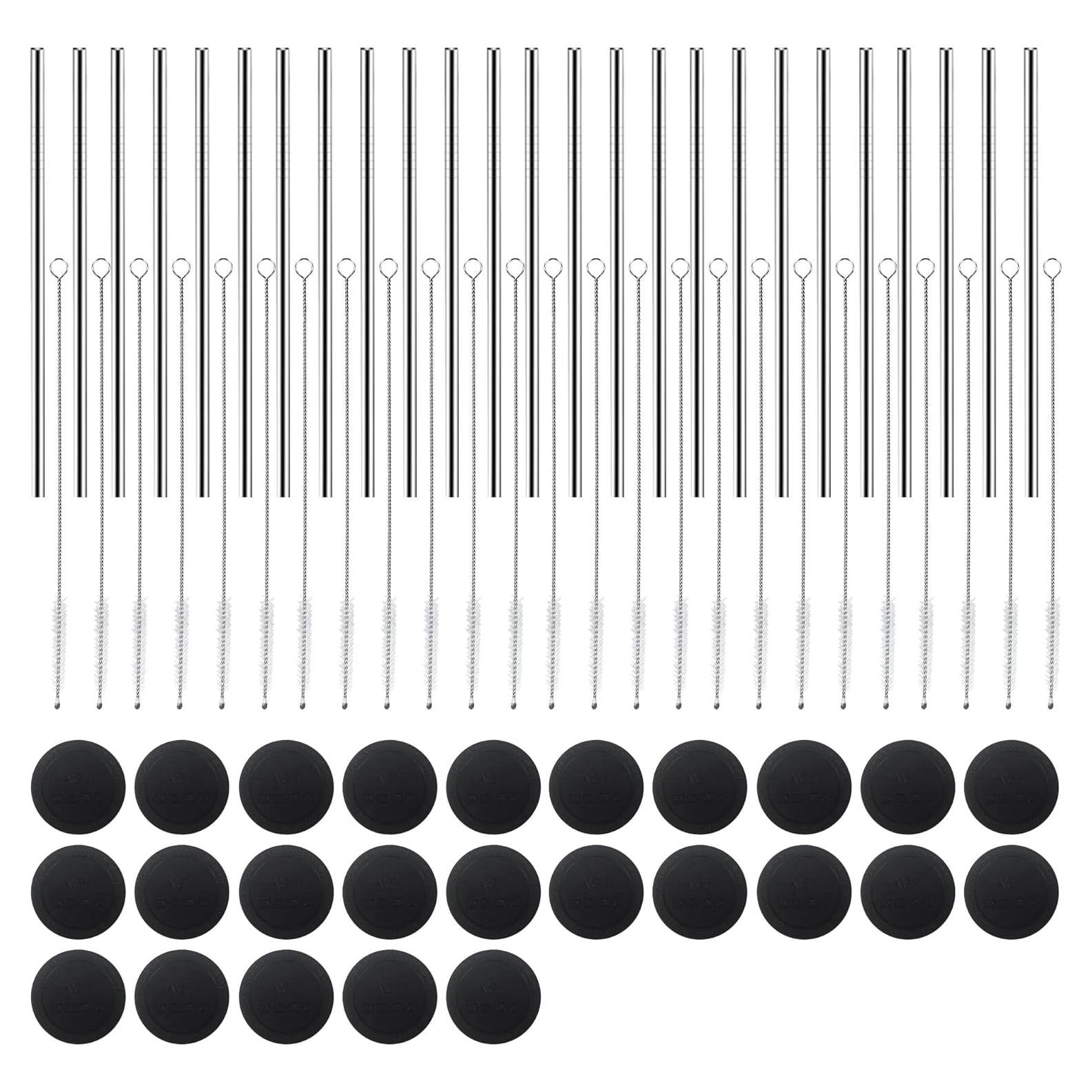 Paquete de 25 Popotes Reutilizables AGH Acero Inoxidable 24.1 cm