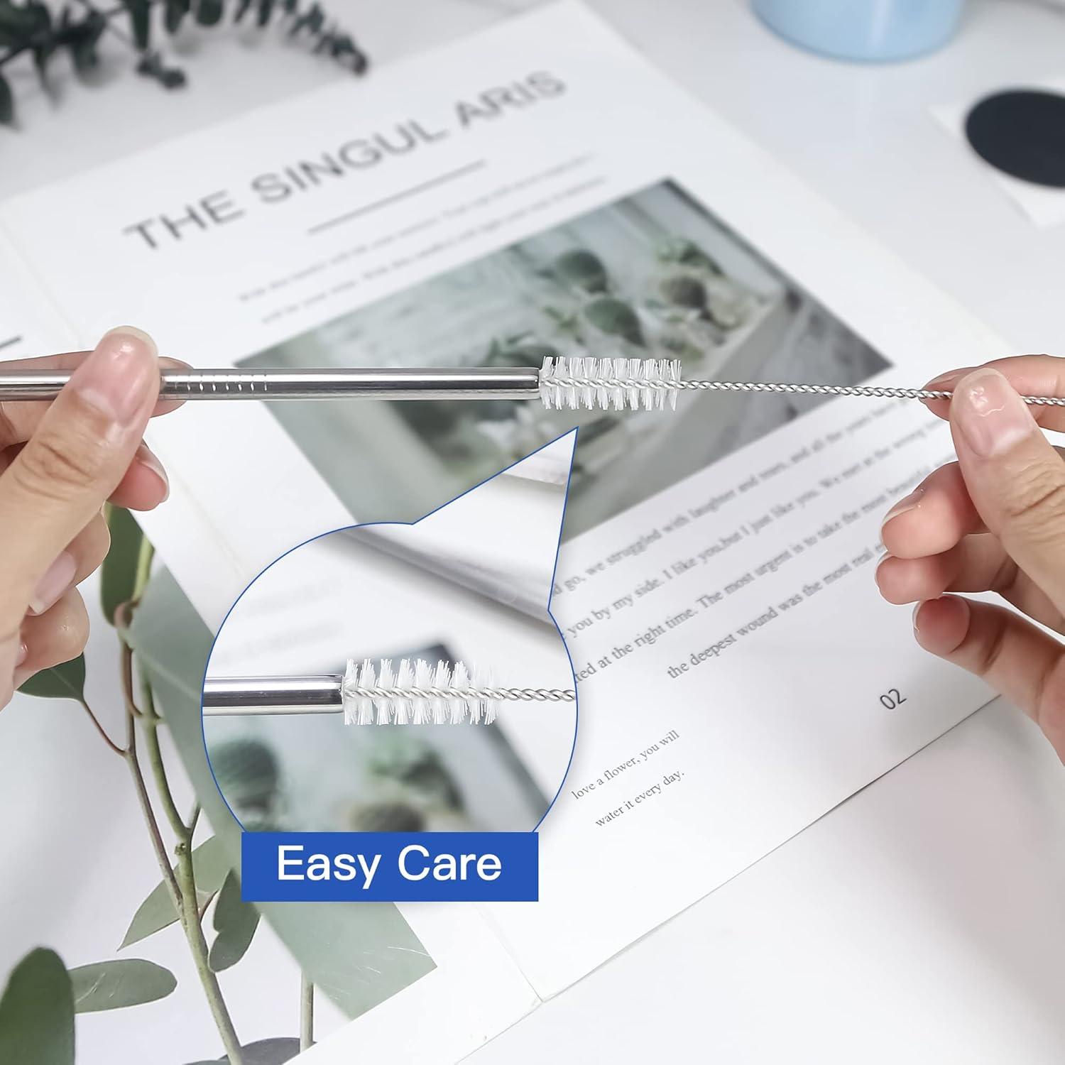 Paquete de 25 Popotes Reutilizables AGH Acero Inoxidable 24.1 cm