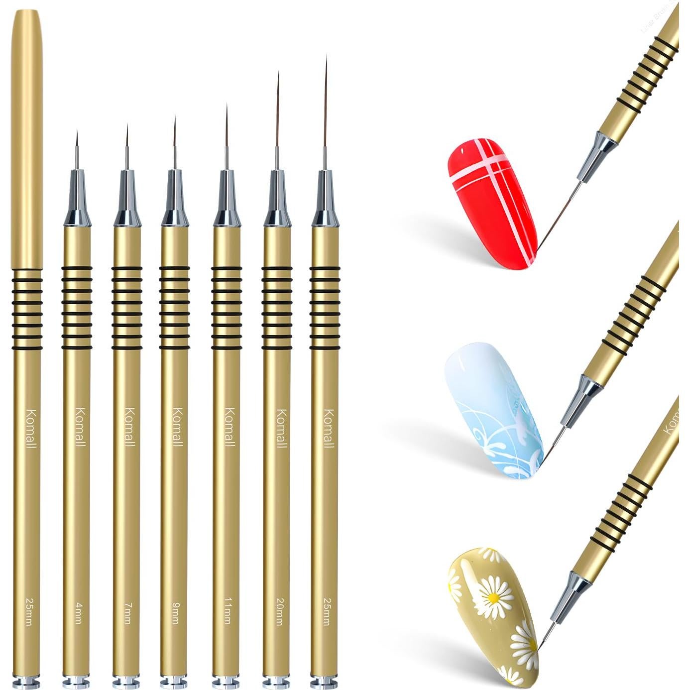 Set de 6 Pinceles de Arte de Uñas Lerpdaoo - Detalles Finos