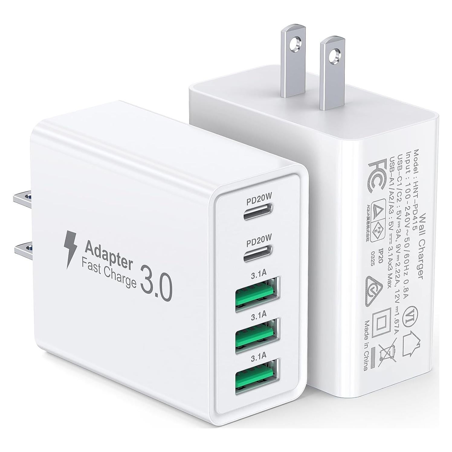 Cargador de Pared USB C Dulums 50W 2-Pack 5 Puertos