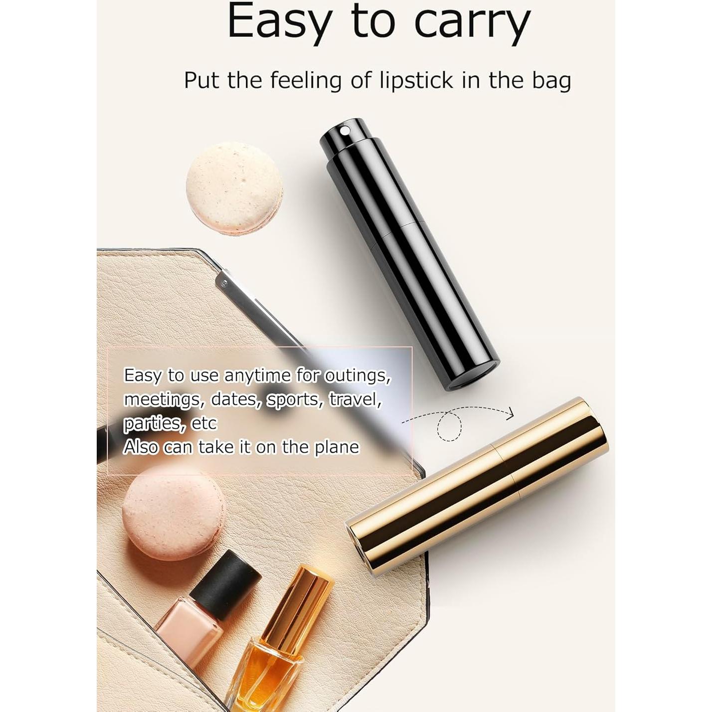 Botella de Perfume Recargable WODETIM 5ml Negro Brillante