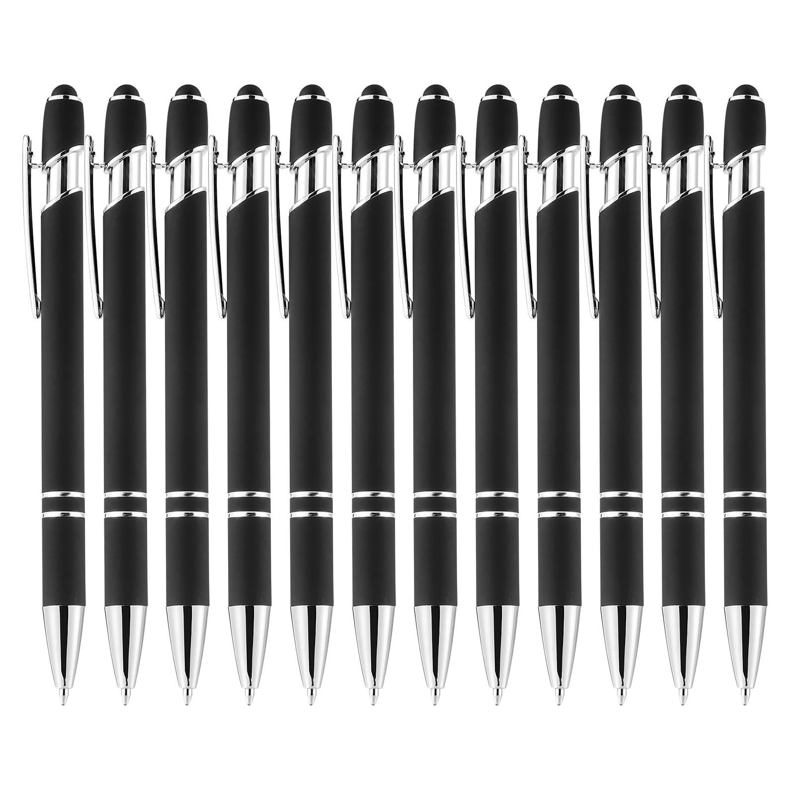 Bolígrafos LINFANC 12 Unidades Metal Negro Plateado 1.0 mm