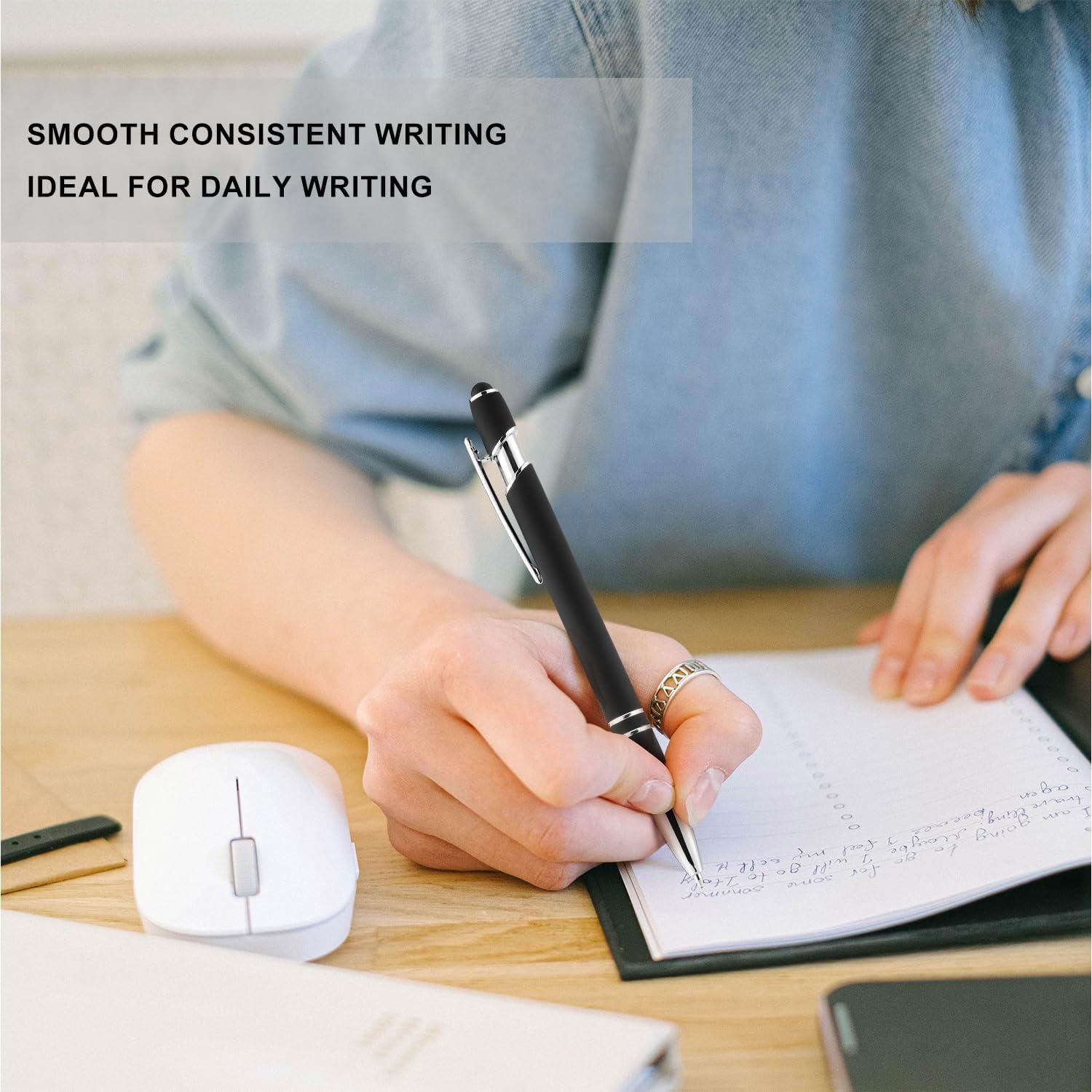 Bolígrafos LINFANC 12 Unidades Metal Negro Plateado 1.0 mm