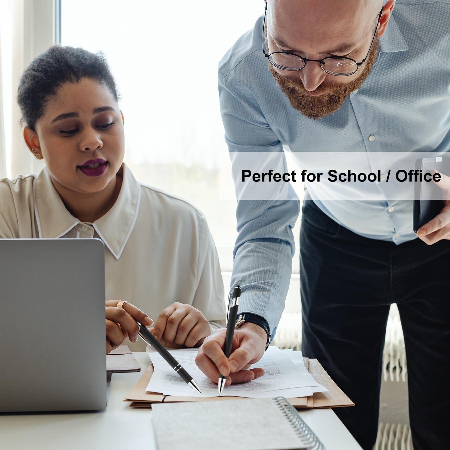 Bolígrafos LINFANC 12 Unidades Metal Negro Plateado 1.0 mm