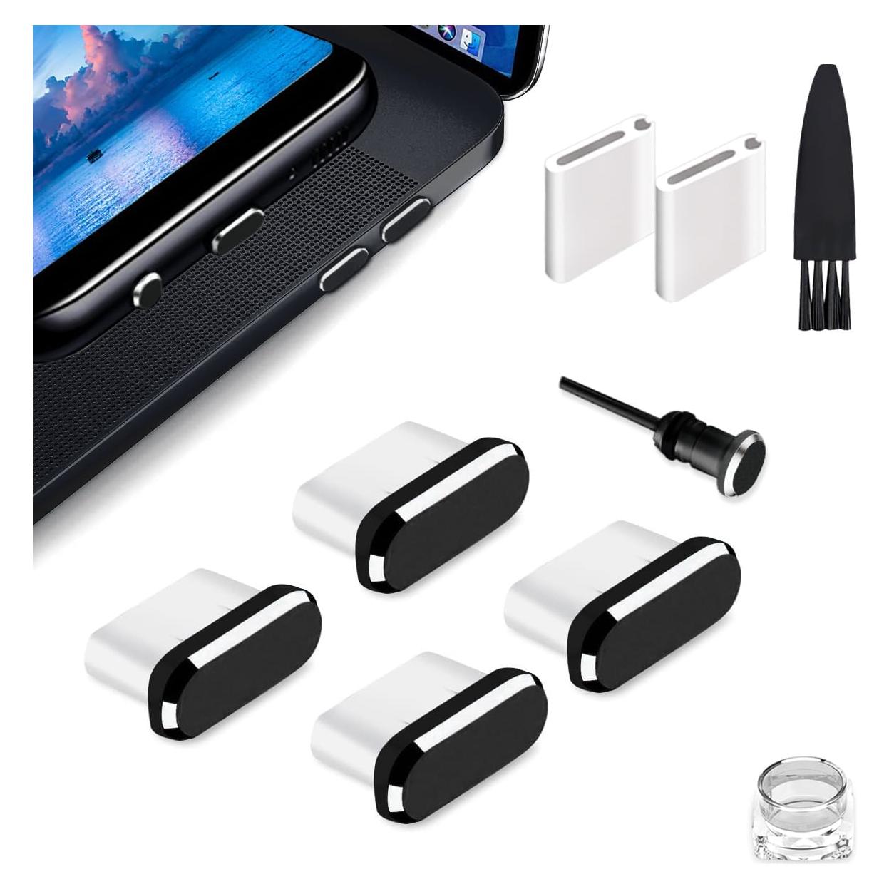 Juego de 4 Tapones Antipolvo USB C Fanoshon Negro