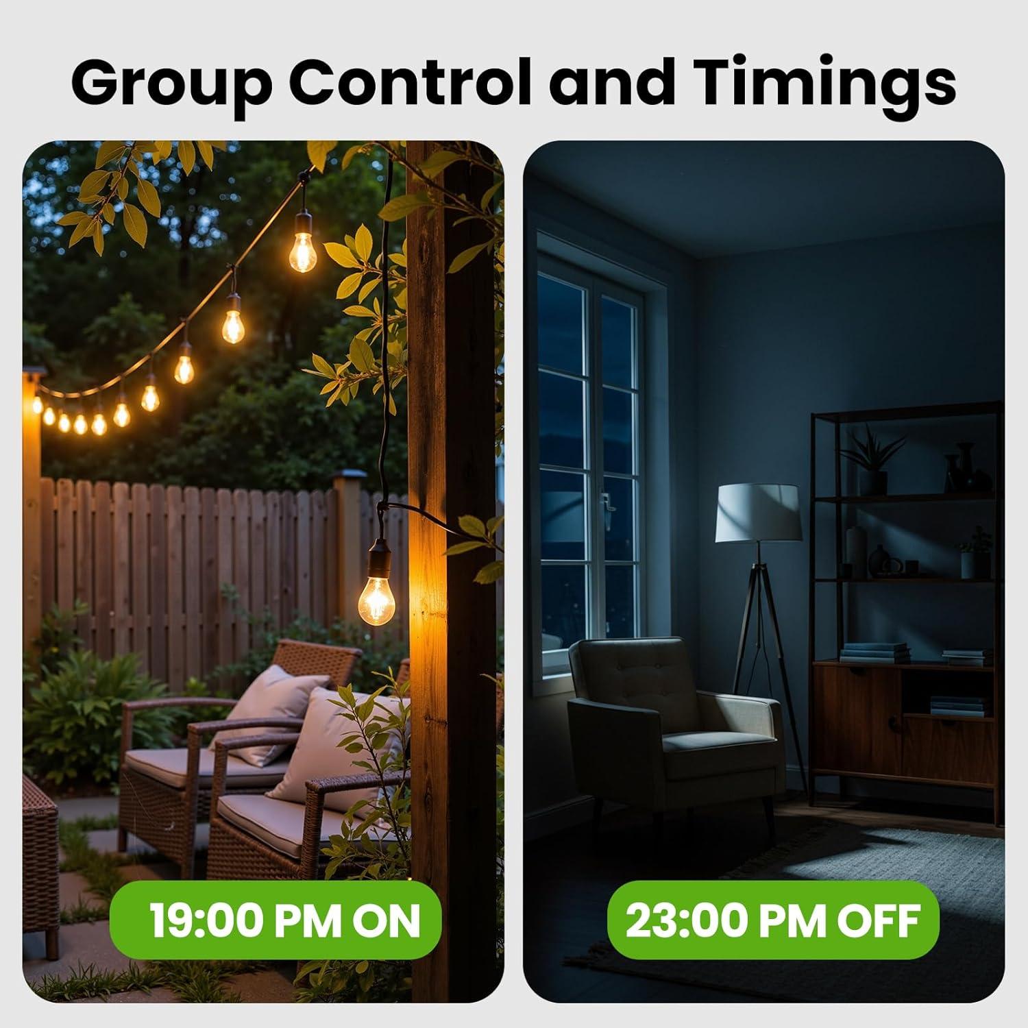 Enchufe Inteligente Exterior GHome Wi-Fi IP64 2 Tomas Control Voz