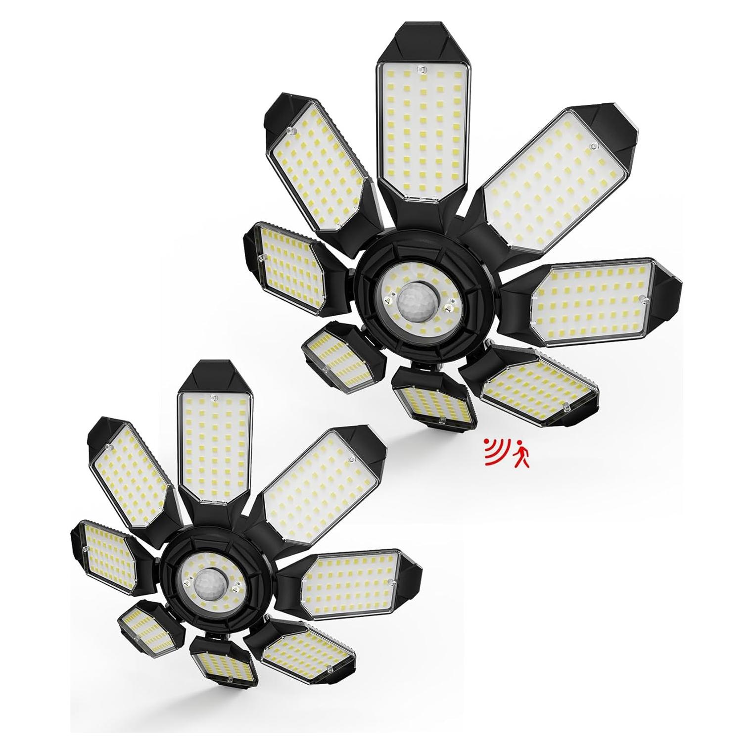 Luz de Garaje LED Hinersound 250W con Sensor de Movimiento 2Pack