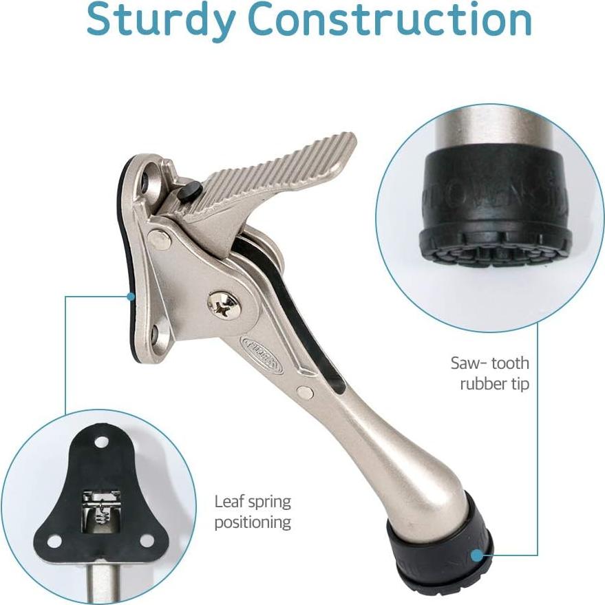 Tope de puerta metálico CG PLUS ajustable con goma antideslizante