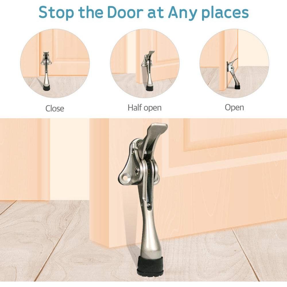 Tope de puerta metálico CG PLUS ajustable con goma antideslizante