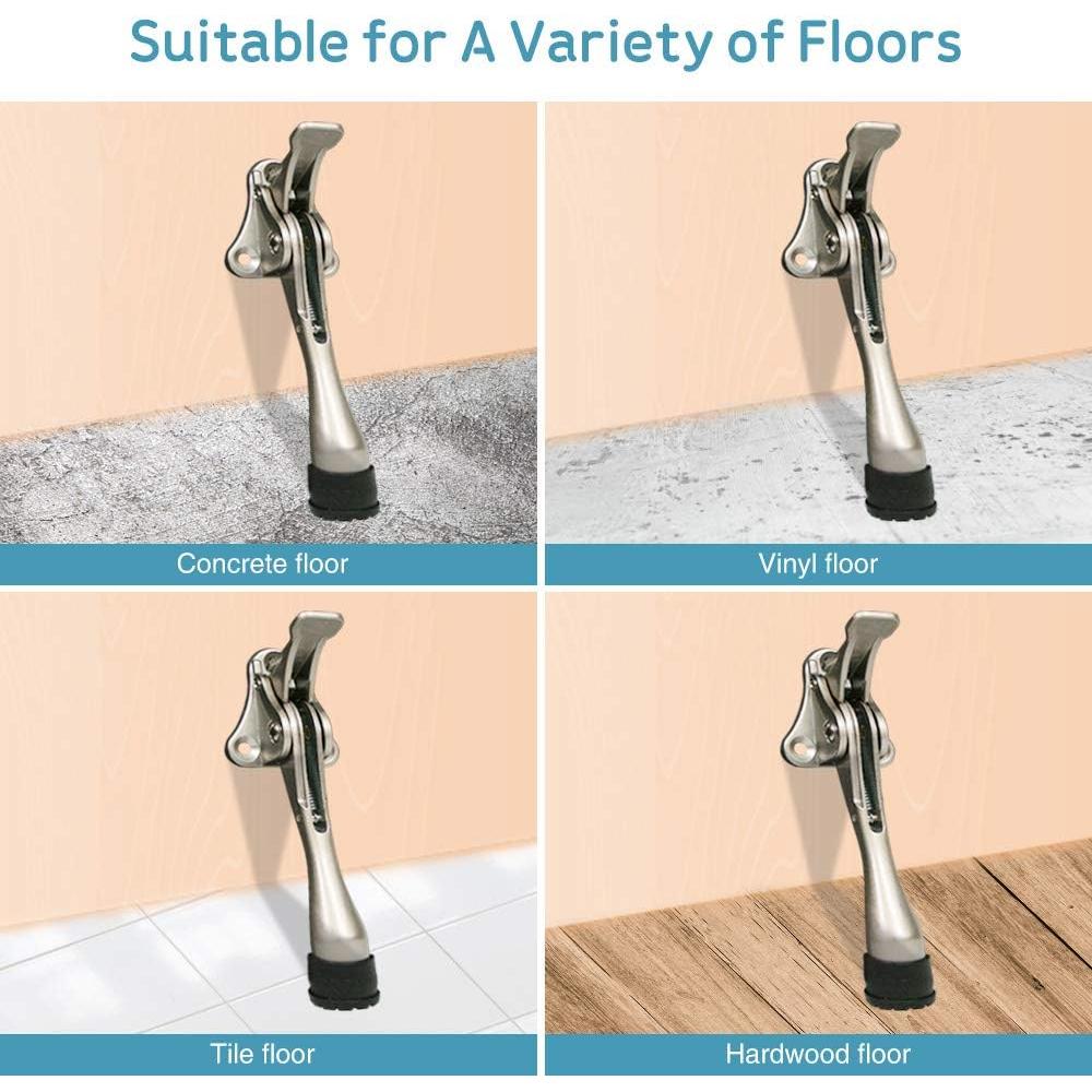 Tope de puerta metálico CG PLUS ajustable con goma antideslizante