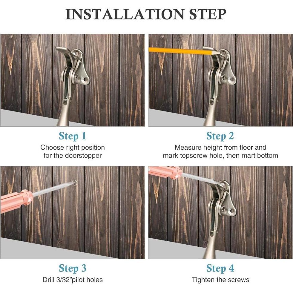 Tope de puerta metálico CG PLUS ajustable con goma antideslizante