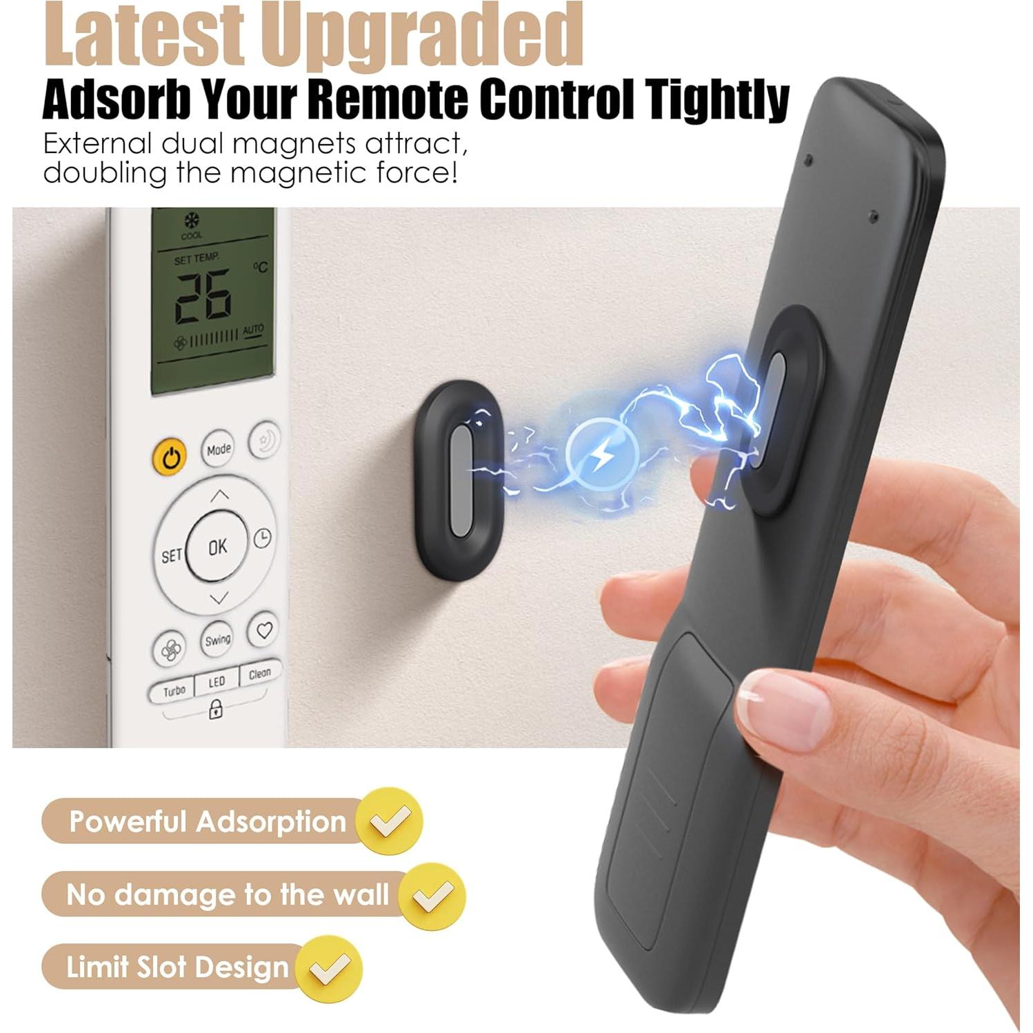 Soporte Magnético para Control Remoto Nearockle - 4 Piezas Negro