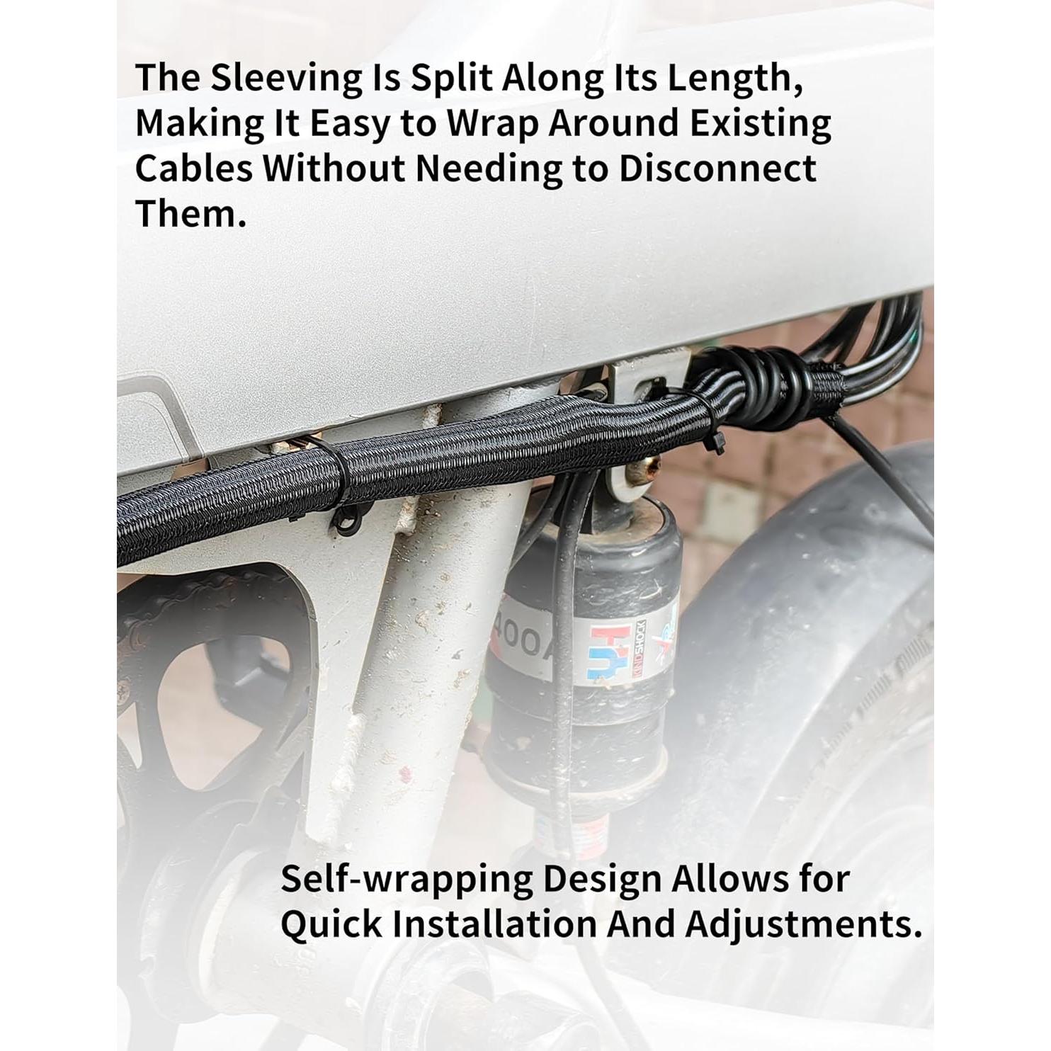 Manga de Alambre Organizador ZEMAN 1" y 1/2" 10FT Negro