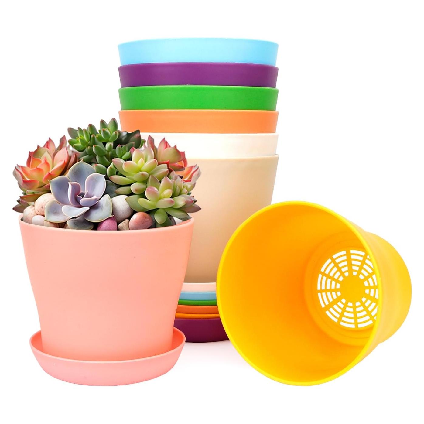 Macetas de Plástico Bluckincle 11.94 cm Paquete de 8 Colores