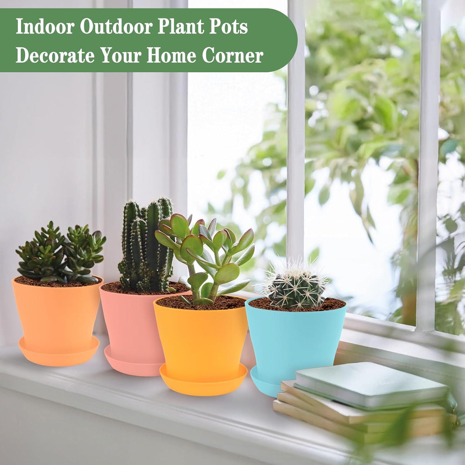 Macetas de Plástico Bluckincle 11.94 cm Paquete de 8 Colores