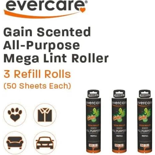 Evercare Recargas Mega Rodillos Adhesivos 3 Paquetes 50 Hojas