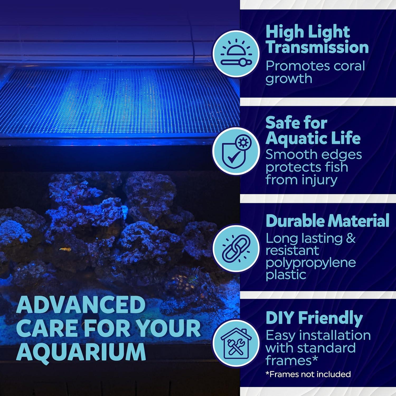 Malla Plástica Transparente 1.22m x 1.52m para Acuario - MongsterAquatics