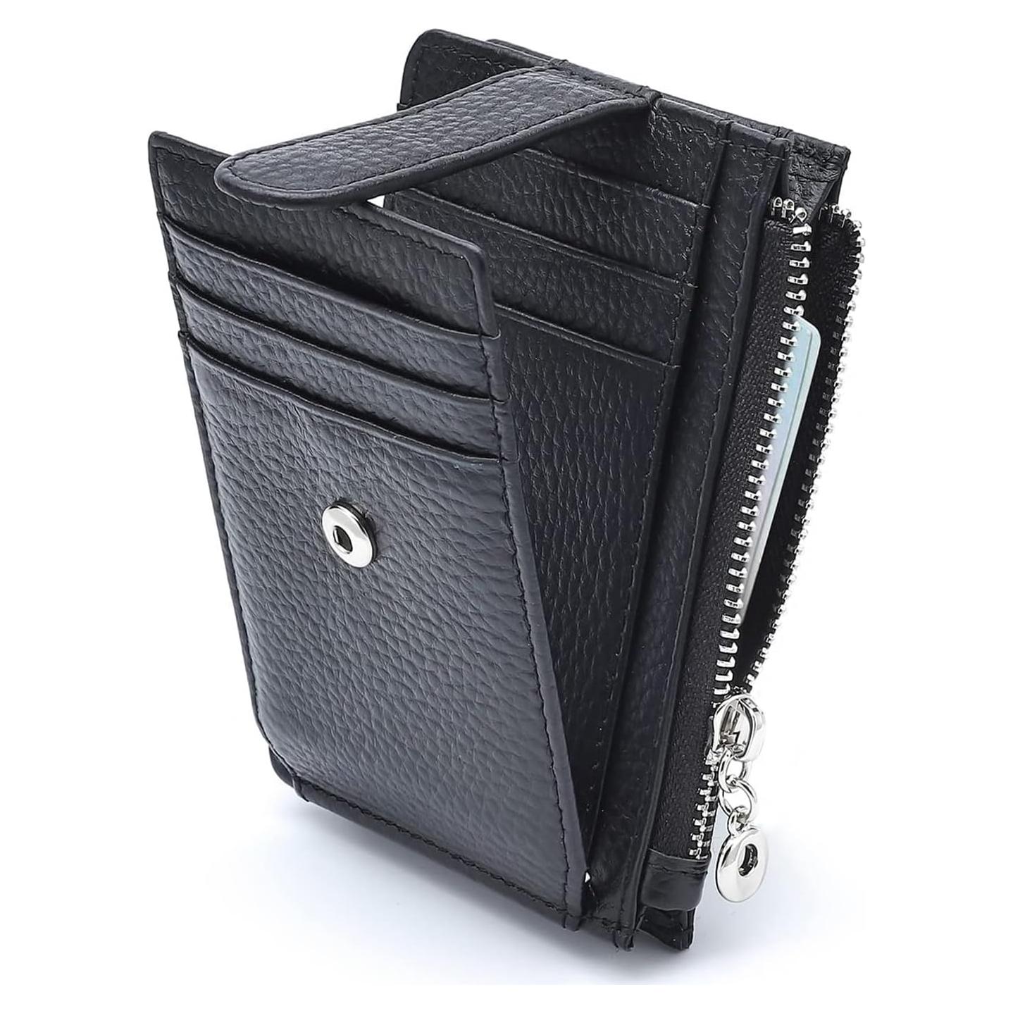 Billetera delgada para mujeres Fependu con bloqueo RFID cuero