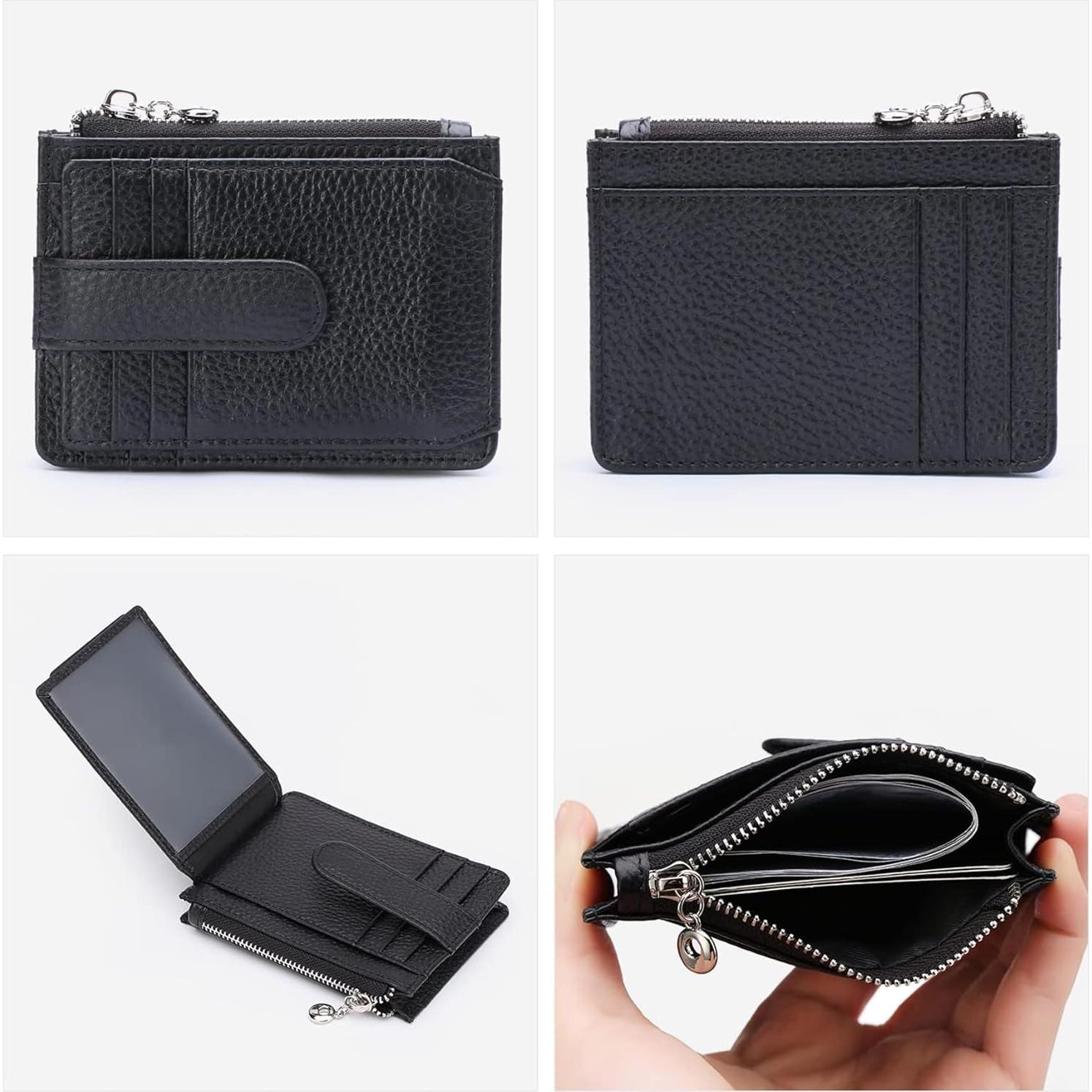 Billetera delgada para mujeres Fependu con bloqueo RFID cuero