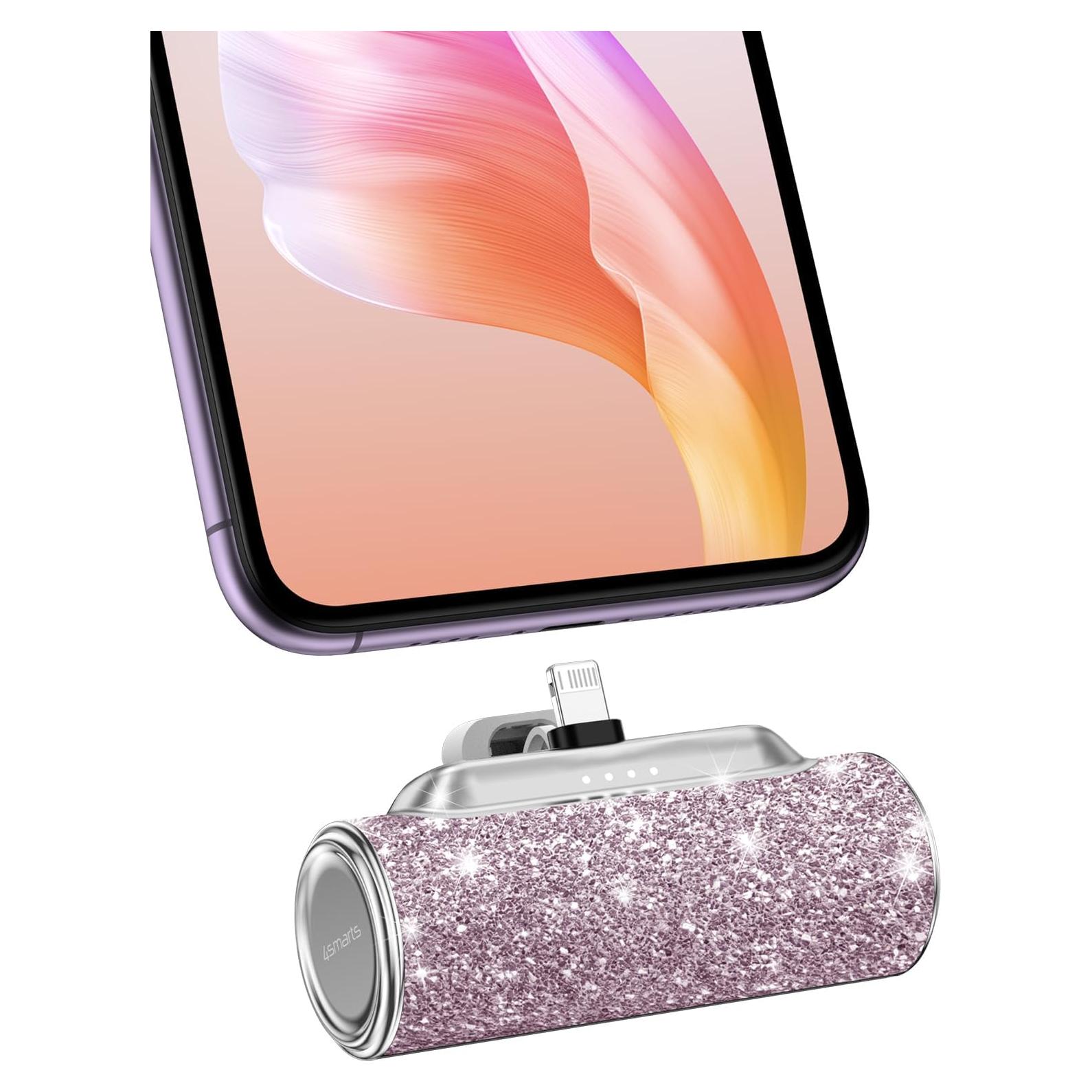 Cargador Portátil Mini 4500mAh para iPhone - Rosa Brillante