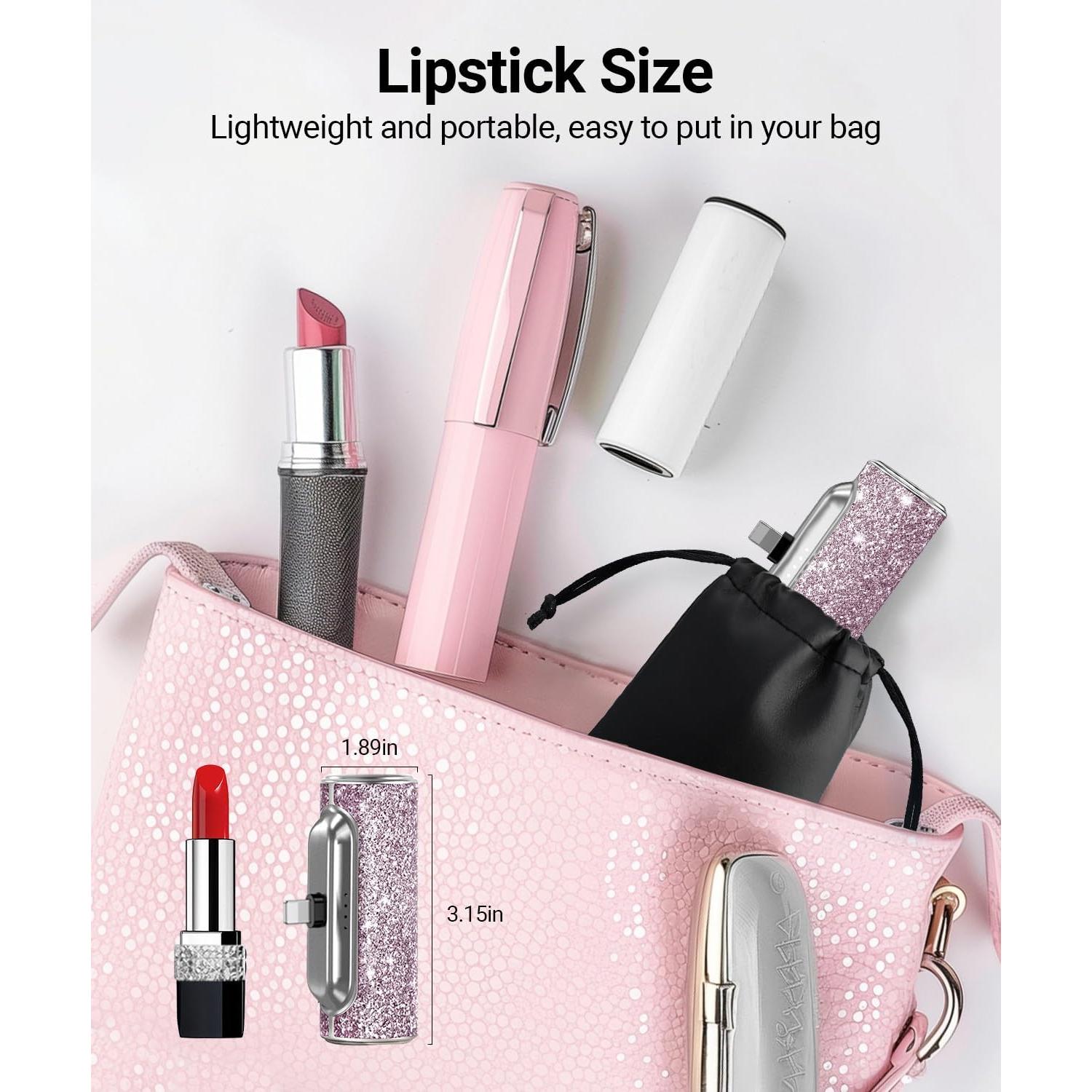 Cargador Portátil Mini 4500mAh para iPhone - Rosa Brillante