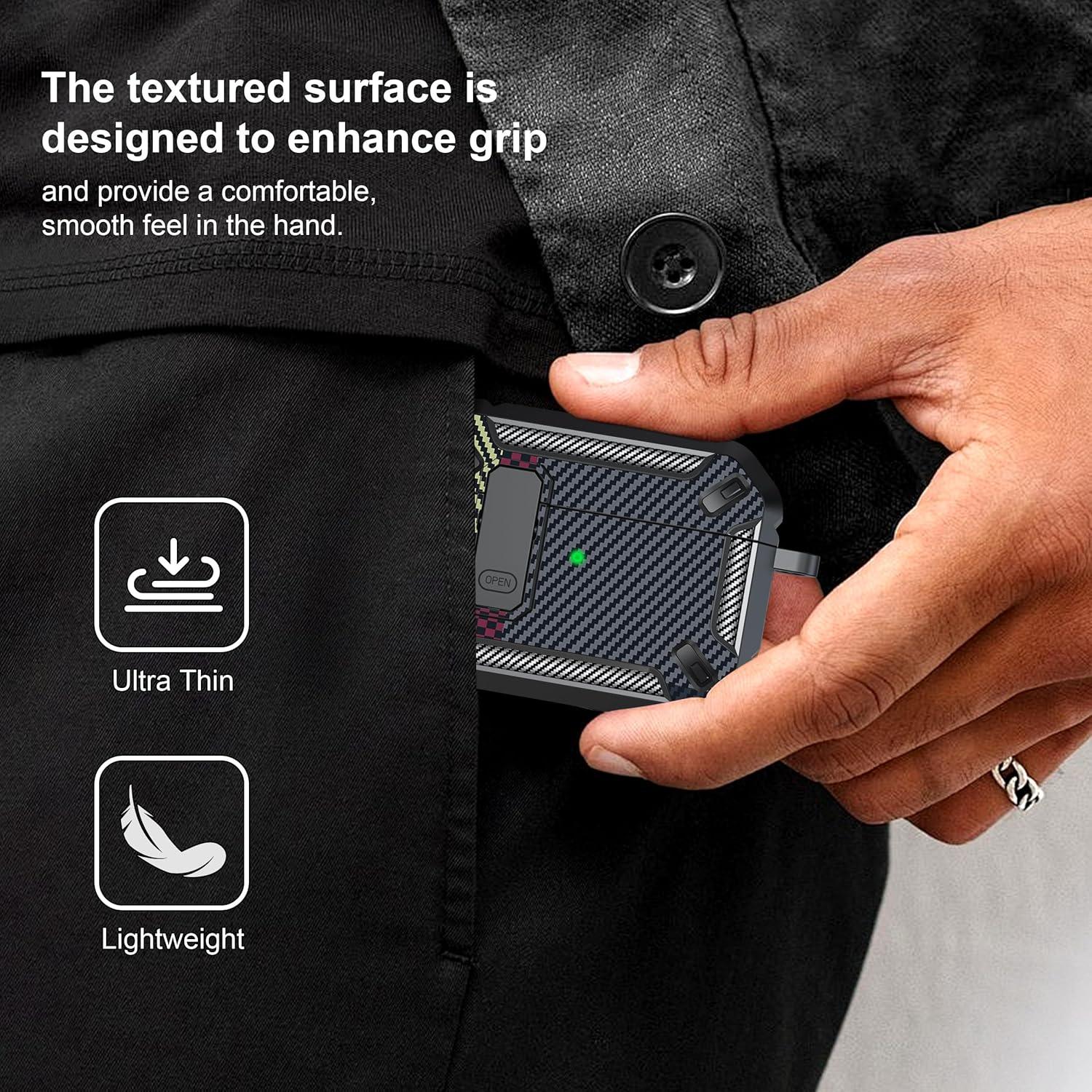 Carcasa Protectora RFUNGUANGO para AirPods Pro 2da Gen con Kit de Limpieza