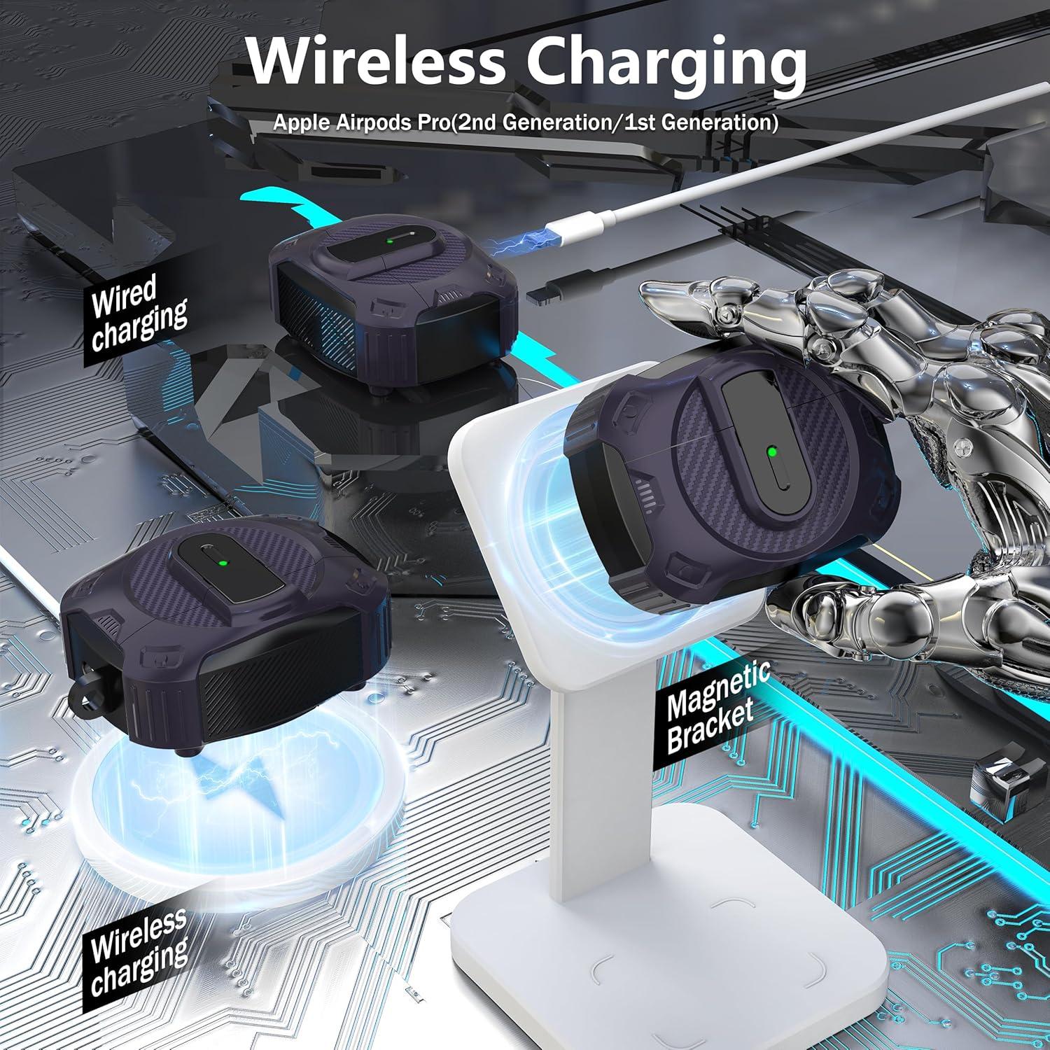 Funda Protectora RFUNGUANGO para AirPods Pro 1/2 - Tema Espacial