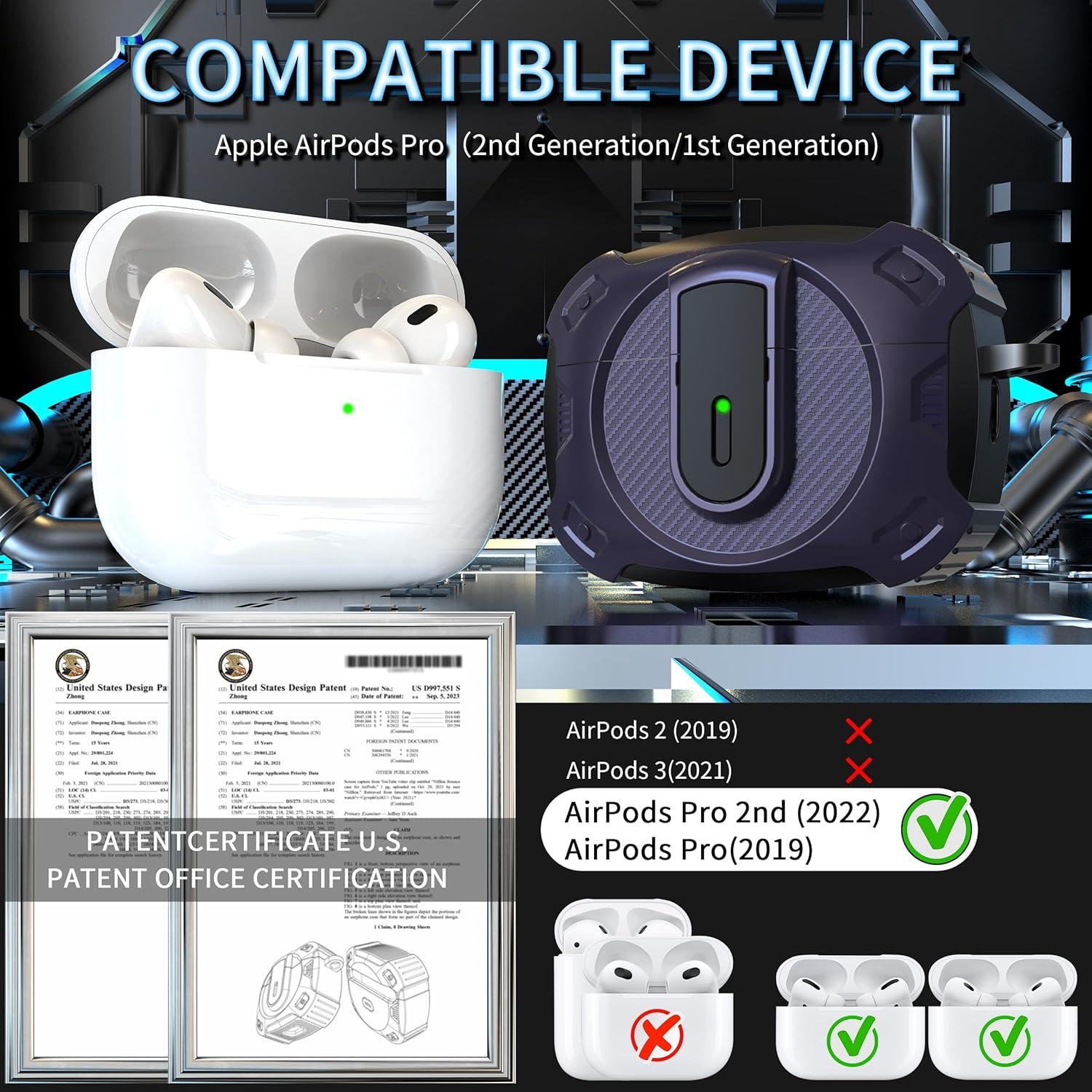 Funda Protectora RFUNGUANGO para AirPods Pro 1/2 - Tema Espacial