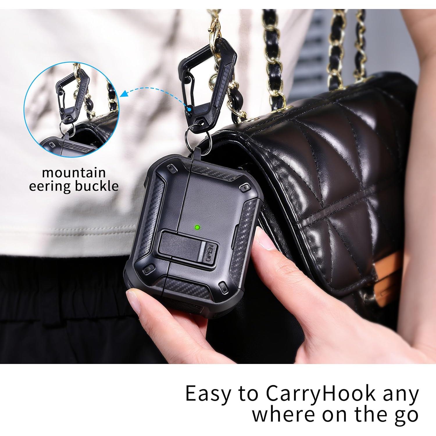 Funda Protectora RFUNGUANGO para AirPods Pro 1 y 2 - Negra