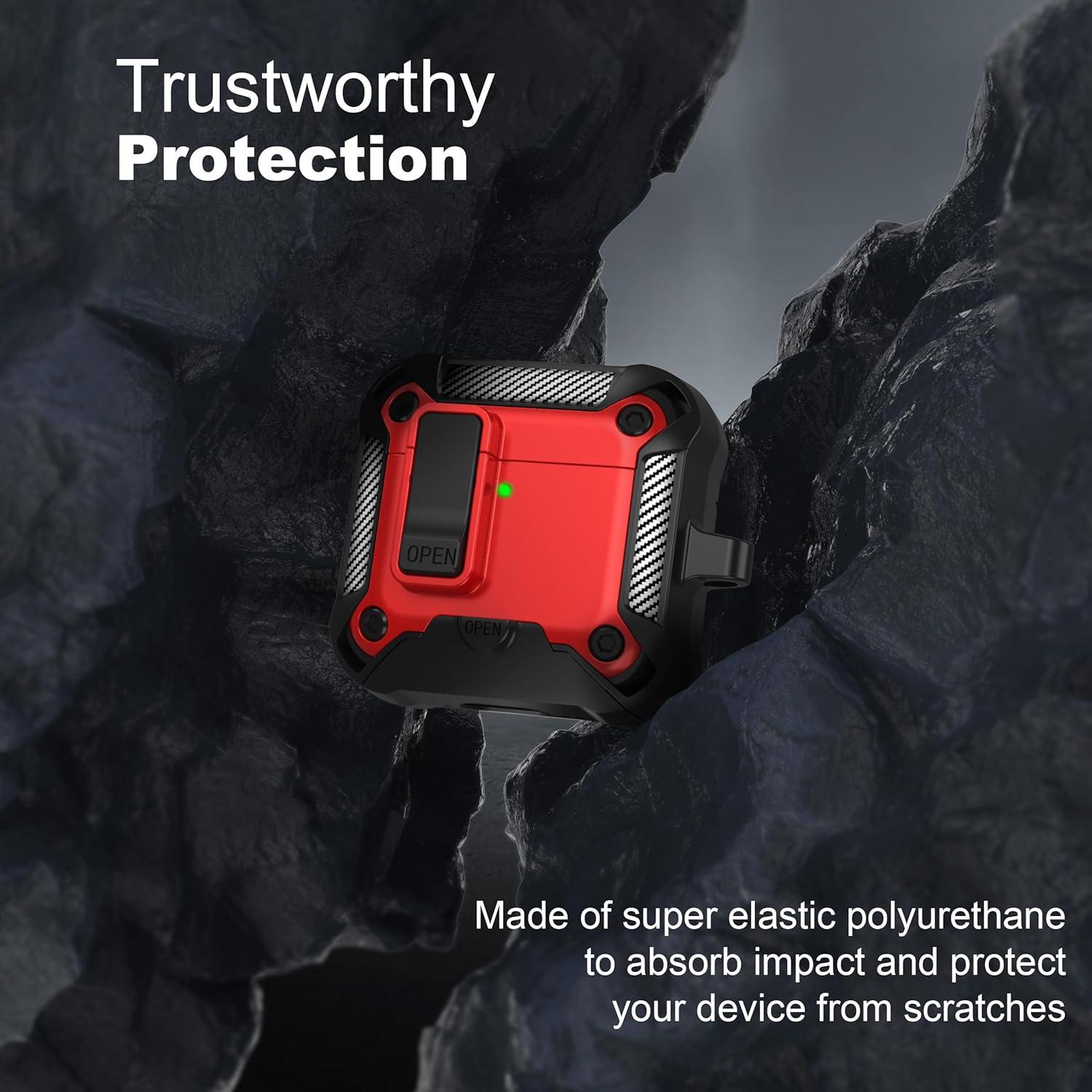 Funda RFUNGUANGO para AirPods 4ta Generación 2024 - Rojo