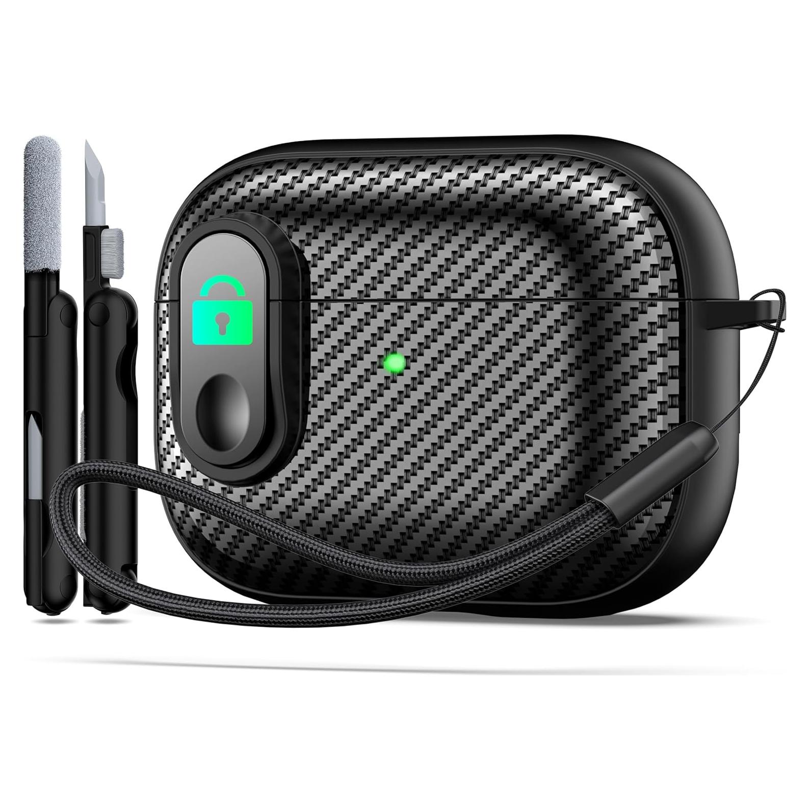 Funda de AirPods Pro RFUNGUANGO 2022/2019, Carbono Negro