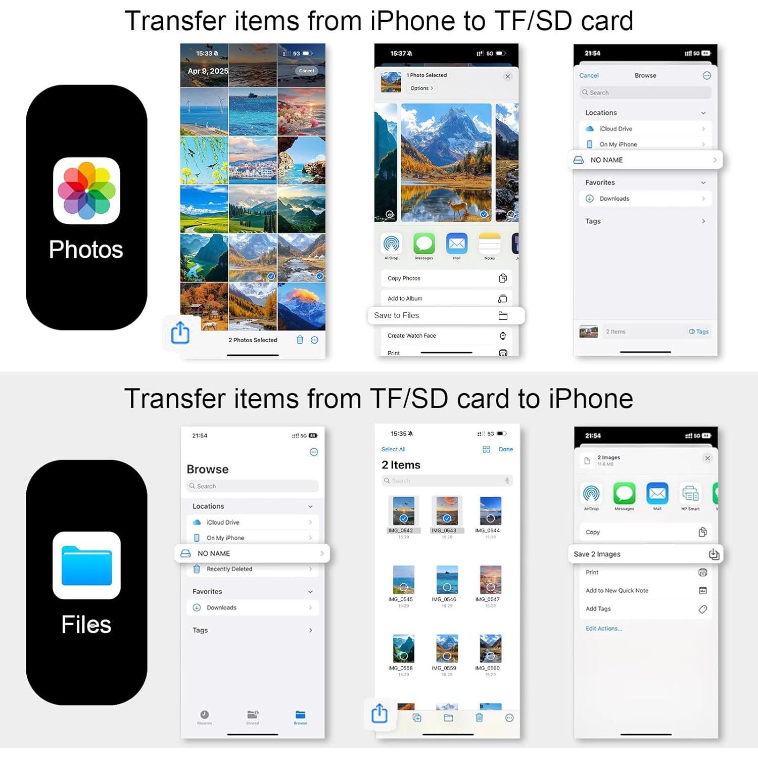 Adaptador Lector de Tarjeta Micro SD USB C FiveBox - Compatible iPhone 16, 15, Samsung