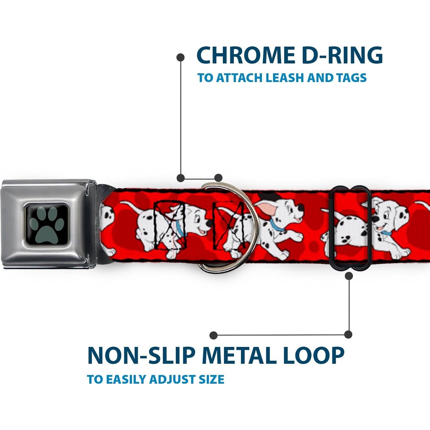 Collar de Perro Buckle-Down Dálmatas 2.54 cm Ajustable 22.86-38.1 cm