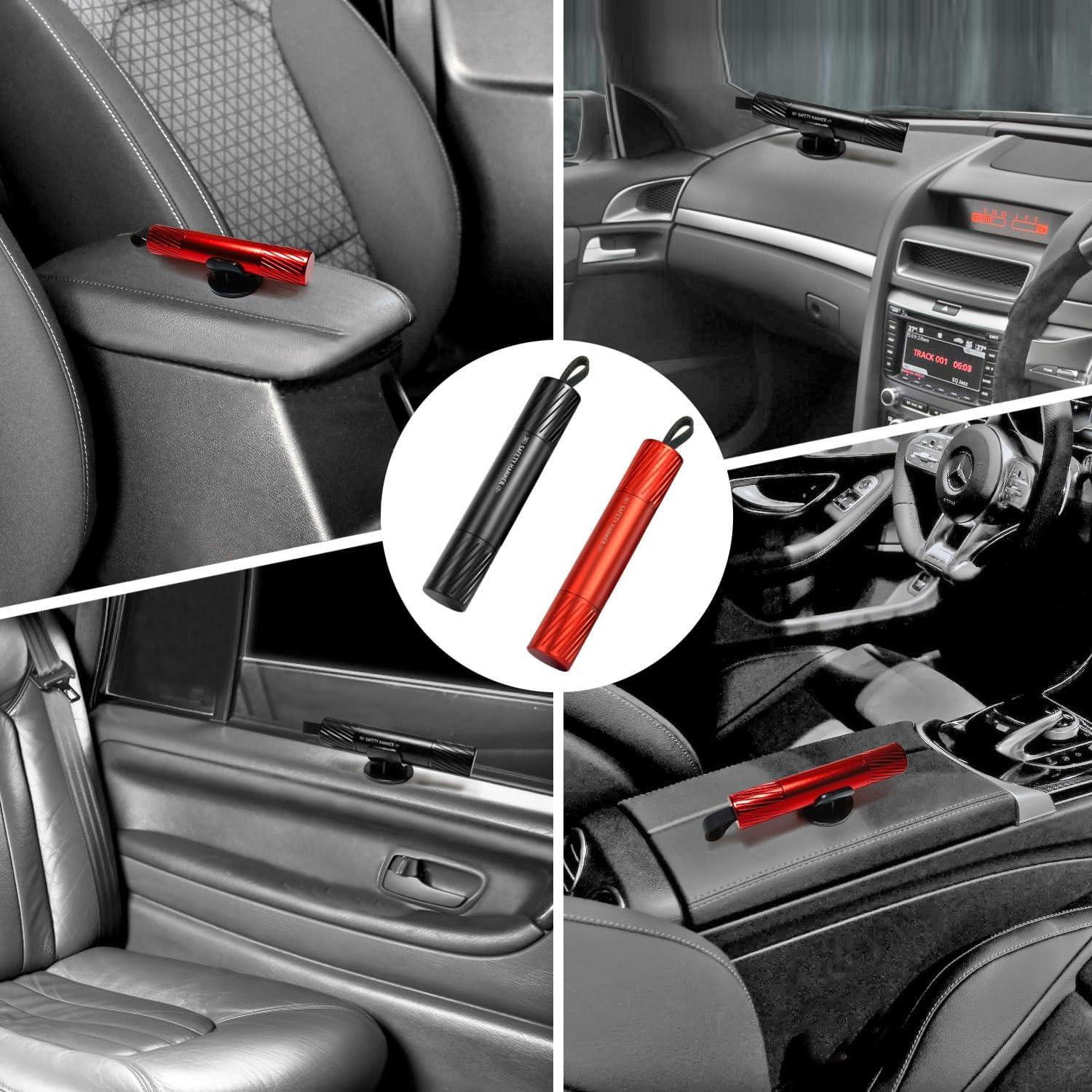 Martillo de Seguridad Aukmak 2 en 1 Rompe Ventanas y Cortador