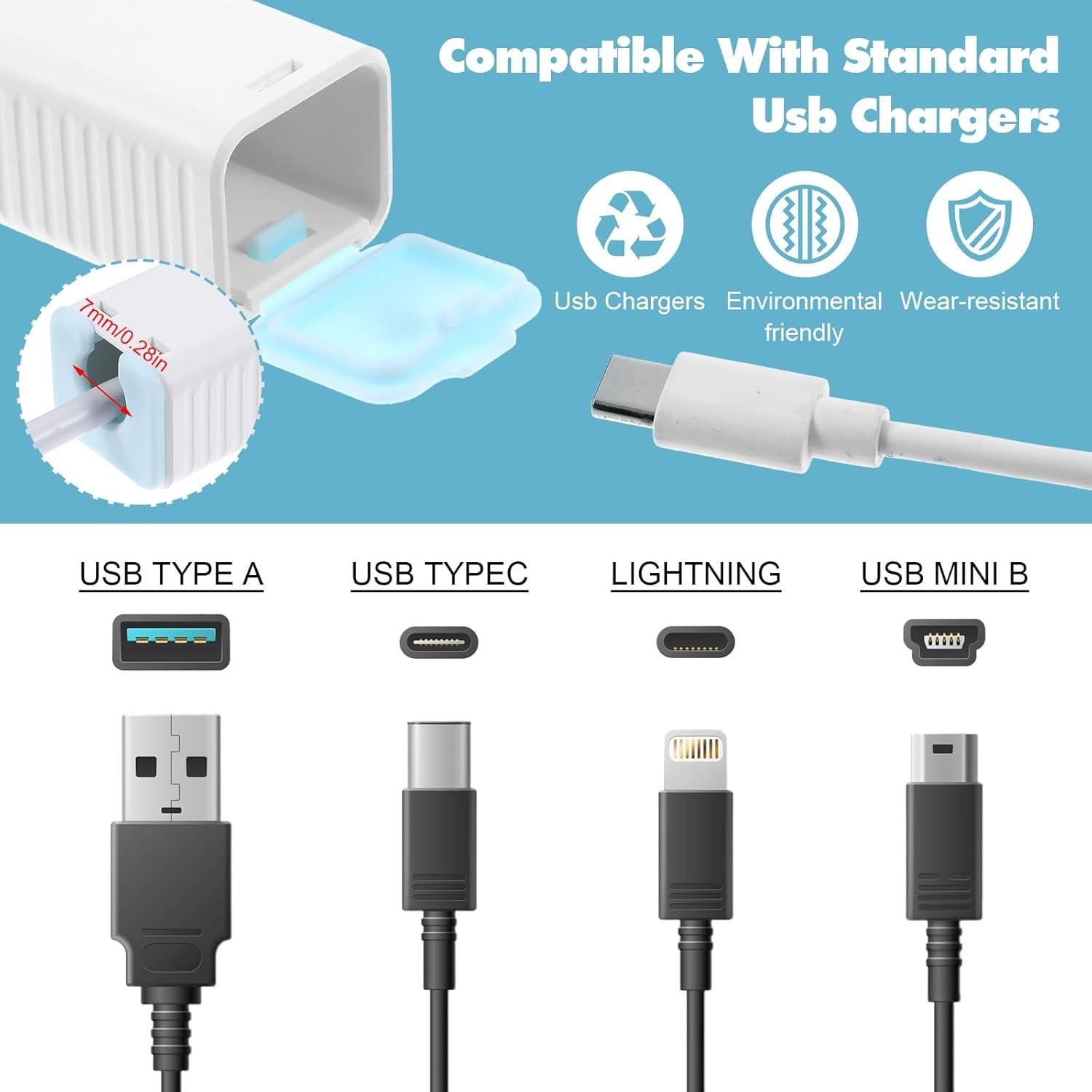 10 Protectores de Cables USB a Prueba de Bebés - PVC
