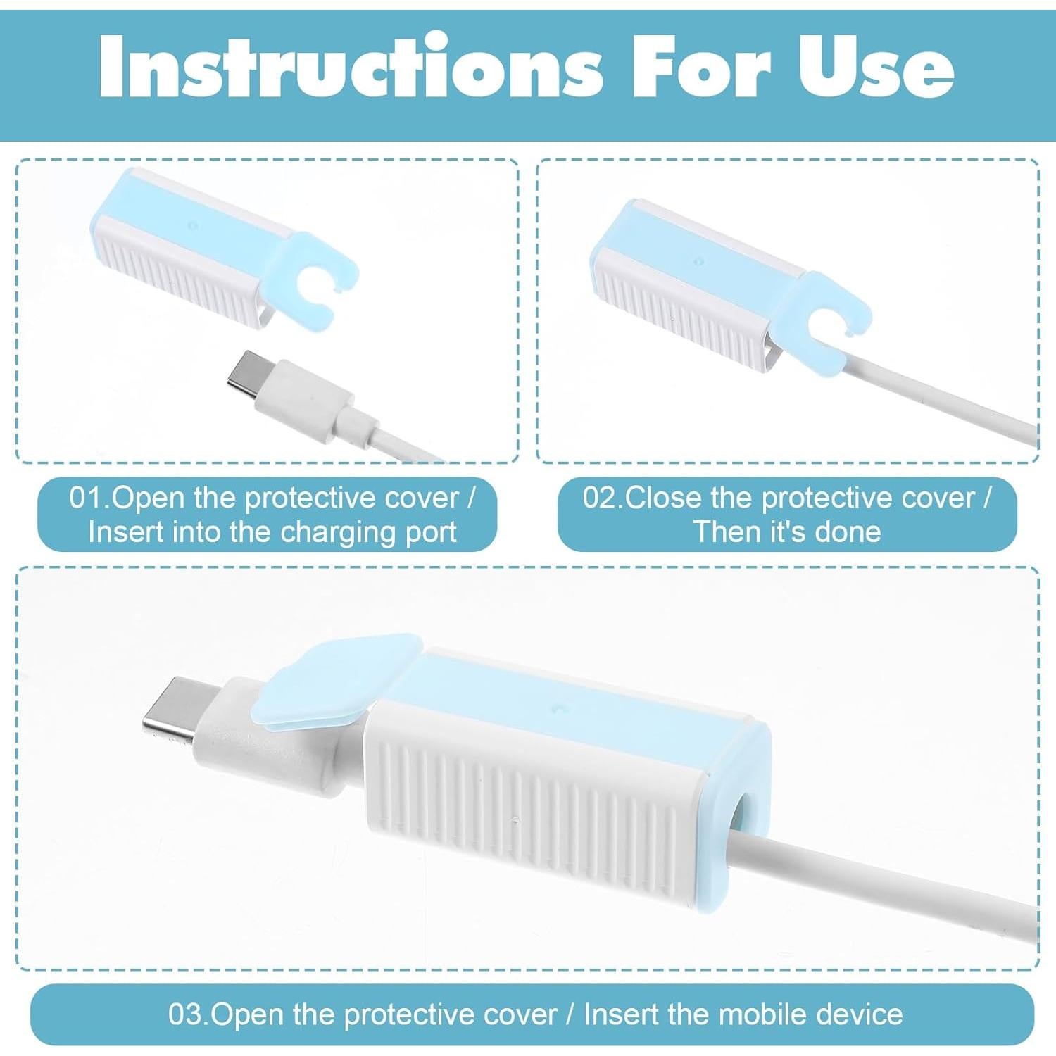 10 Protectores de Cables USB a Prueba de Bebés - PVC