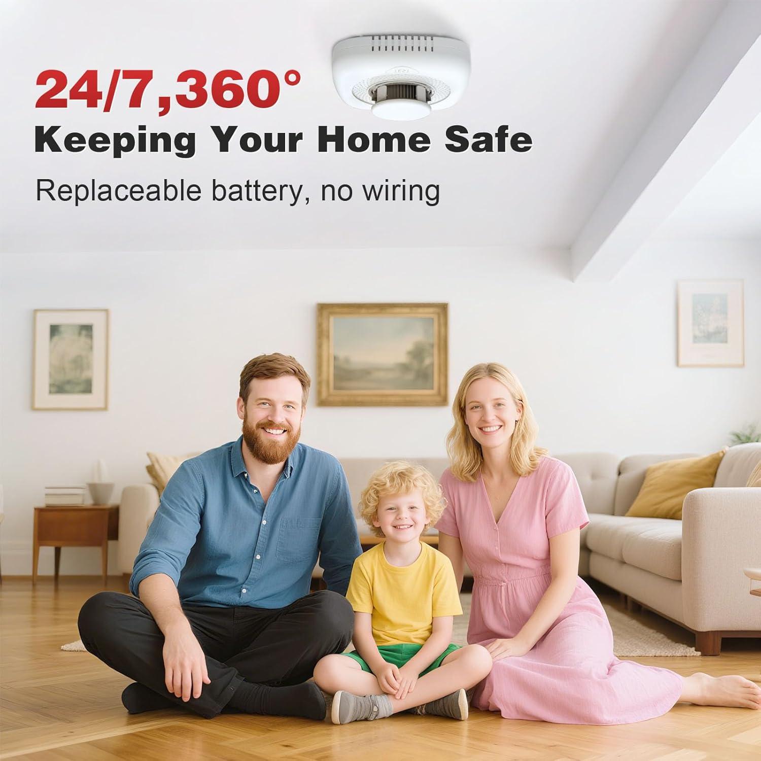 Detector de Humo Portátil Shyeeh MY-S05 con LED y Batería