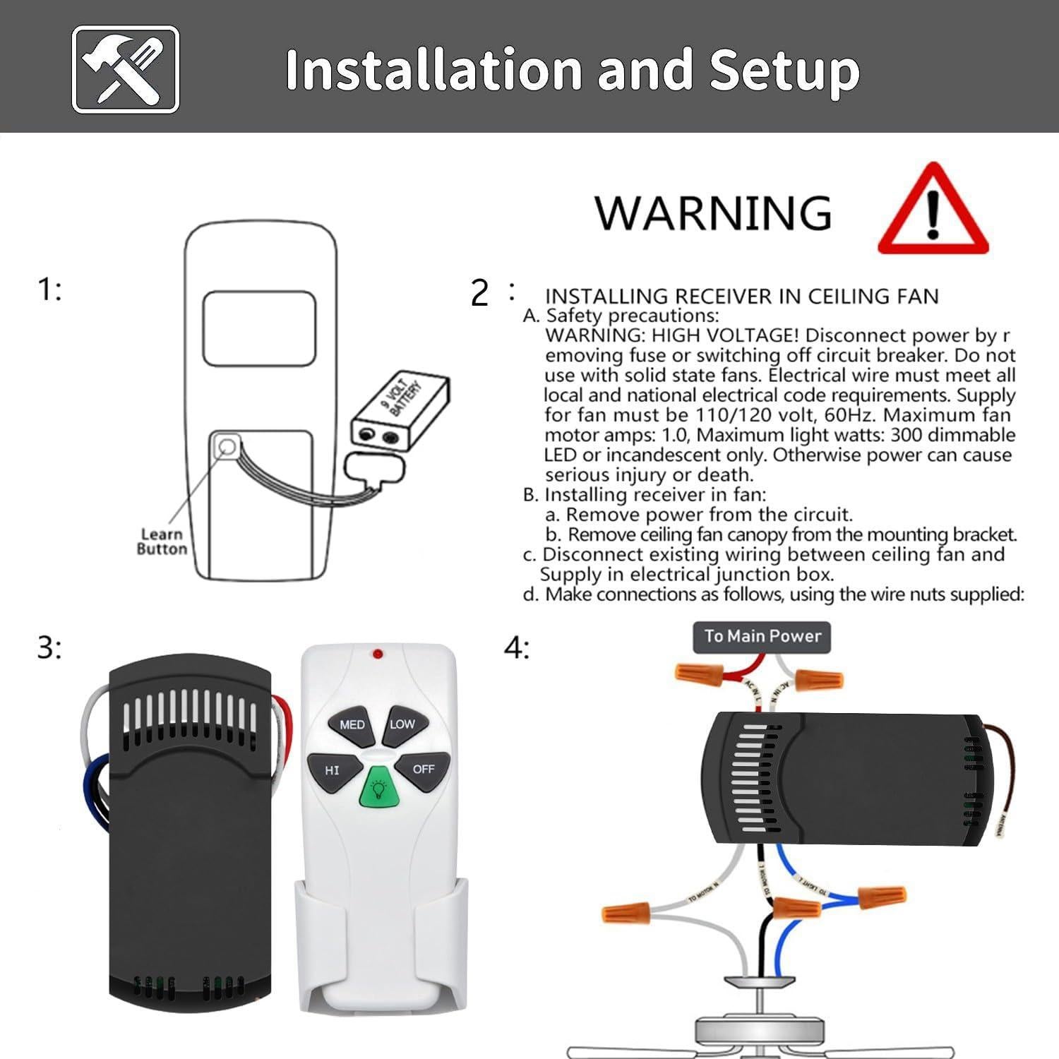 Control Remoto Universal para Ventilador de Techo Breeze Bay RC53T1T