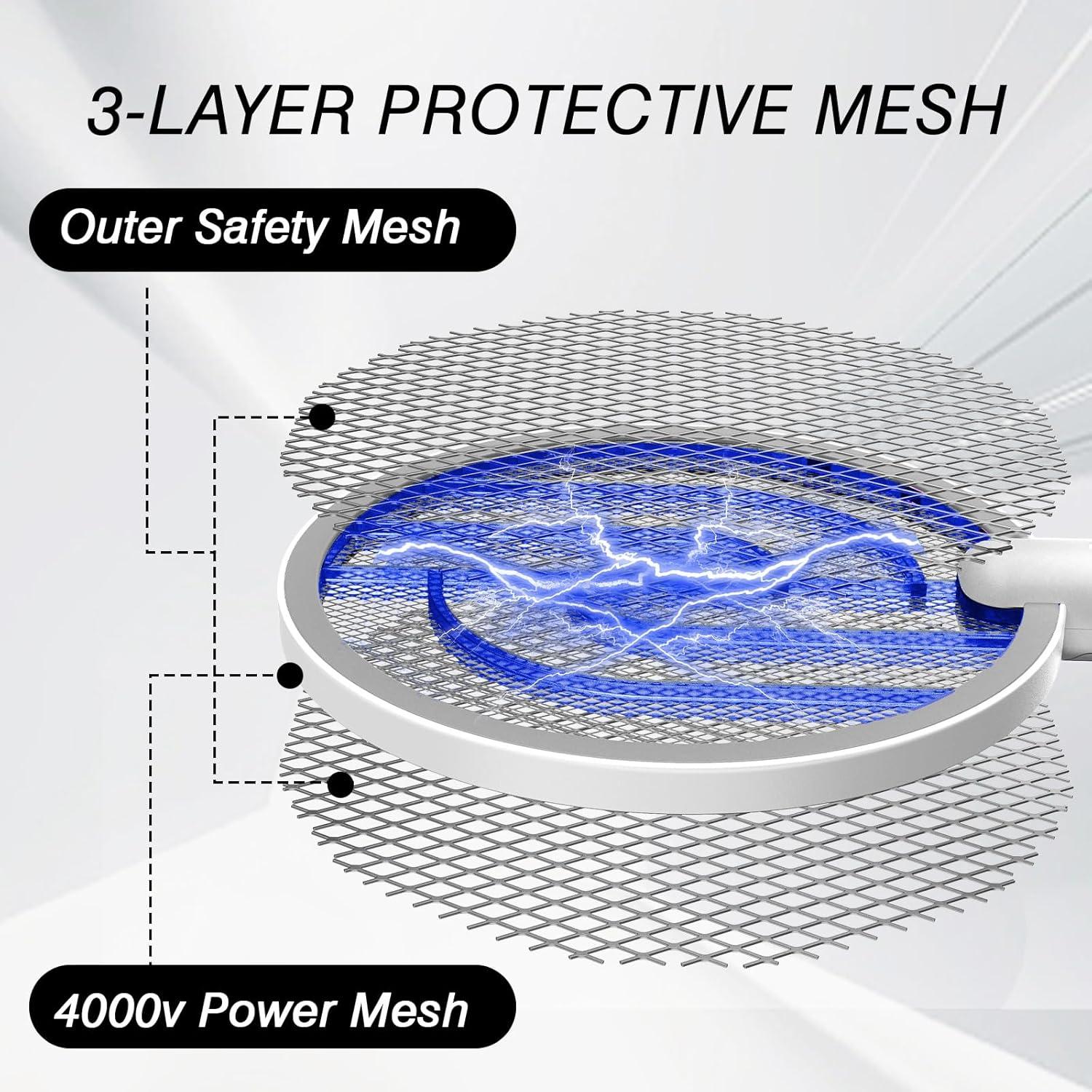 Raqueta Zapper Eléctrica de Insectos GooQand 4000V 2 Piezas