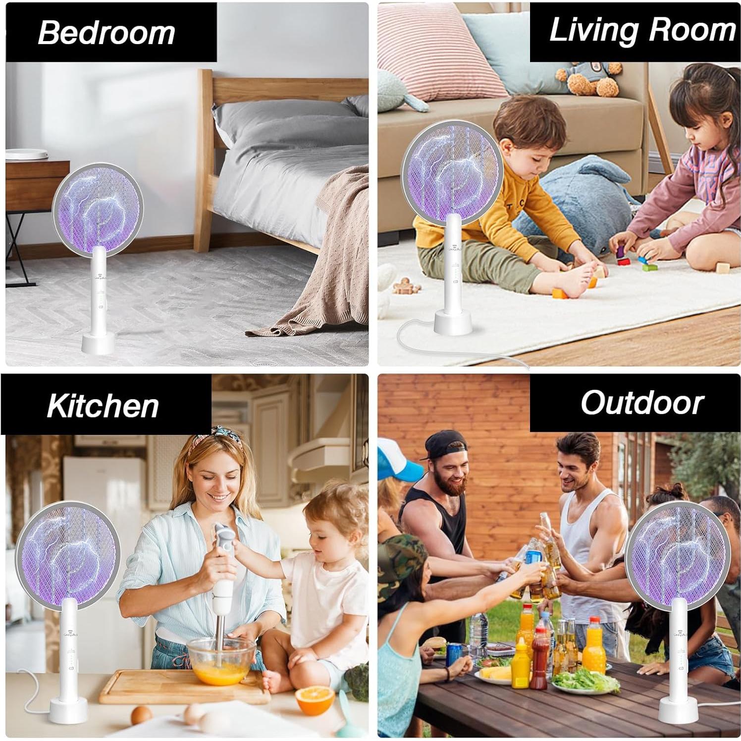 Raqueta Zapper Eléctrica de Insectos GooQand 4000V 2 Piezas